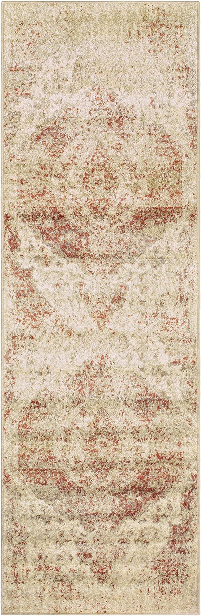 Heavily Distressed Oriental Medallion Area Rug
