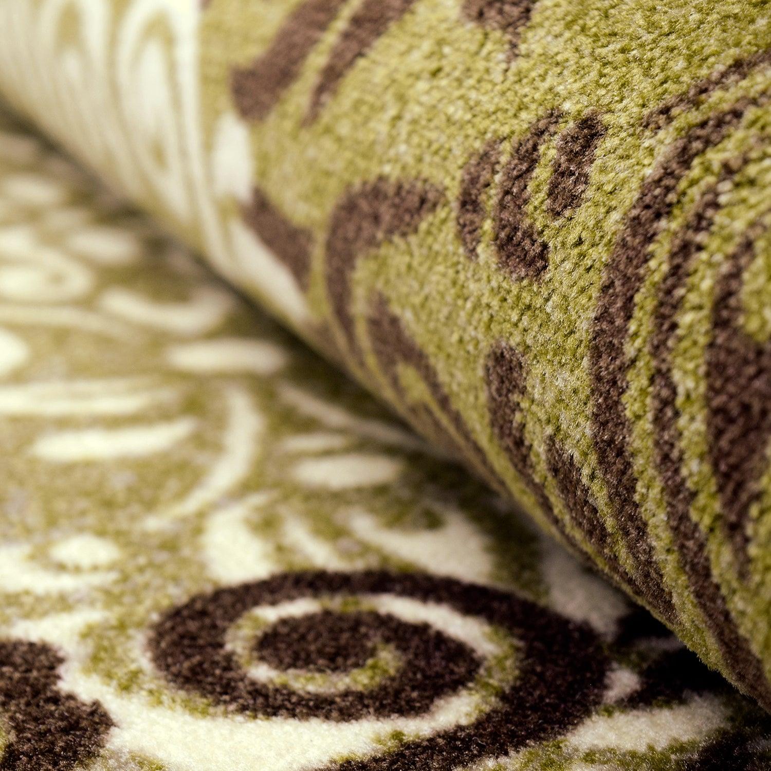 Hedena Traditional Non-Slip Medallion Floral Indoor Washable Area Rug