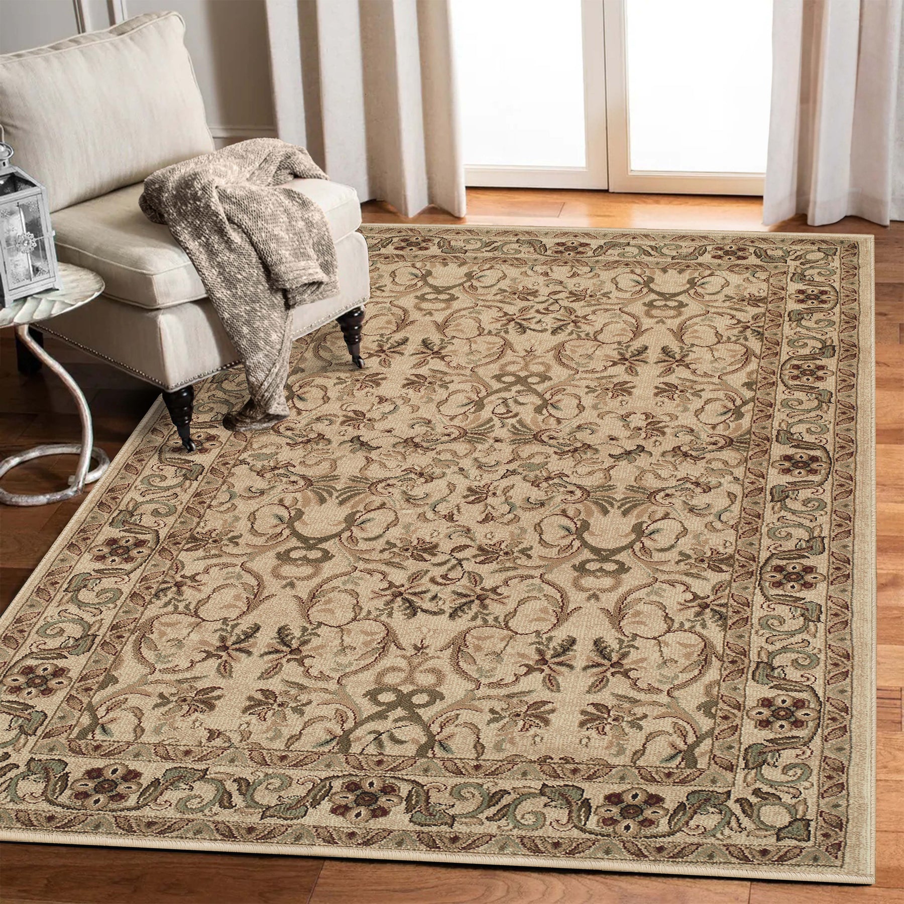 Heritage Traditional Floral Scroll Indoor Runner or Area Rug