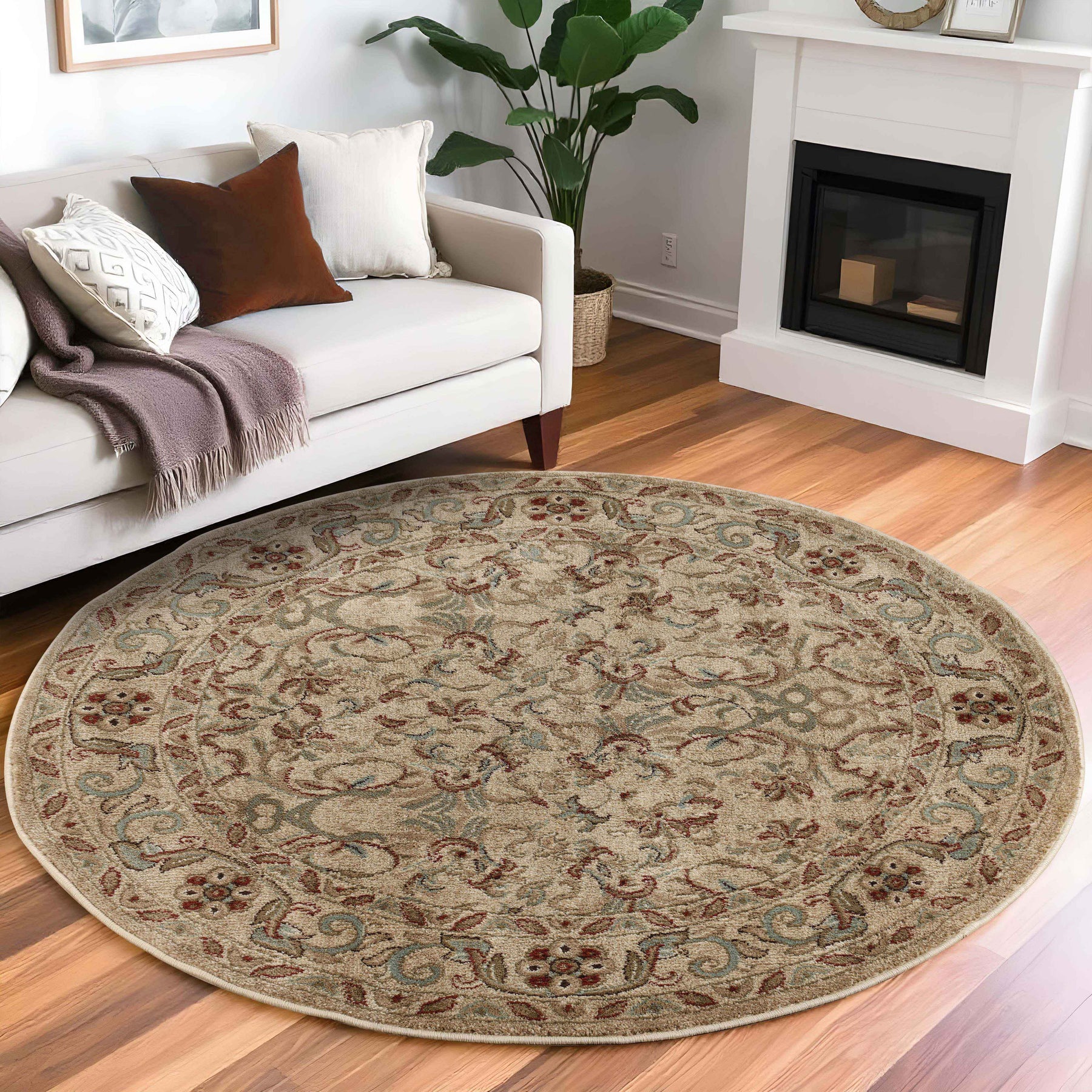 Heritage Traditional Floral Scroll Indoor Runner or Area Rug