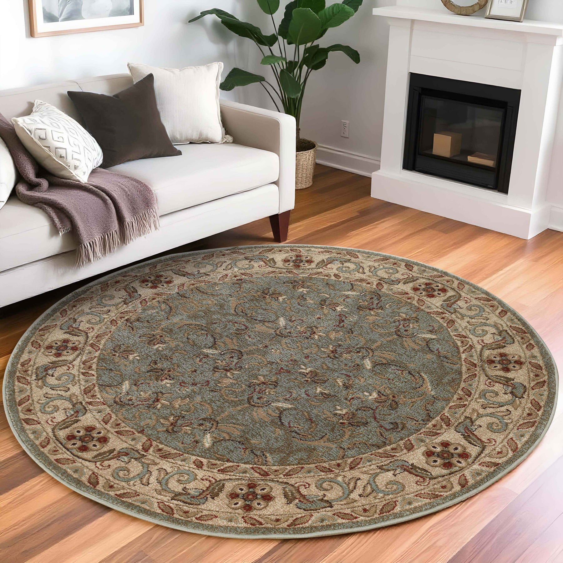 Heritage Traditional Floral Scroll Indoor Runner or Area Rug