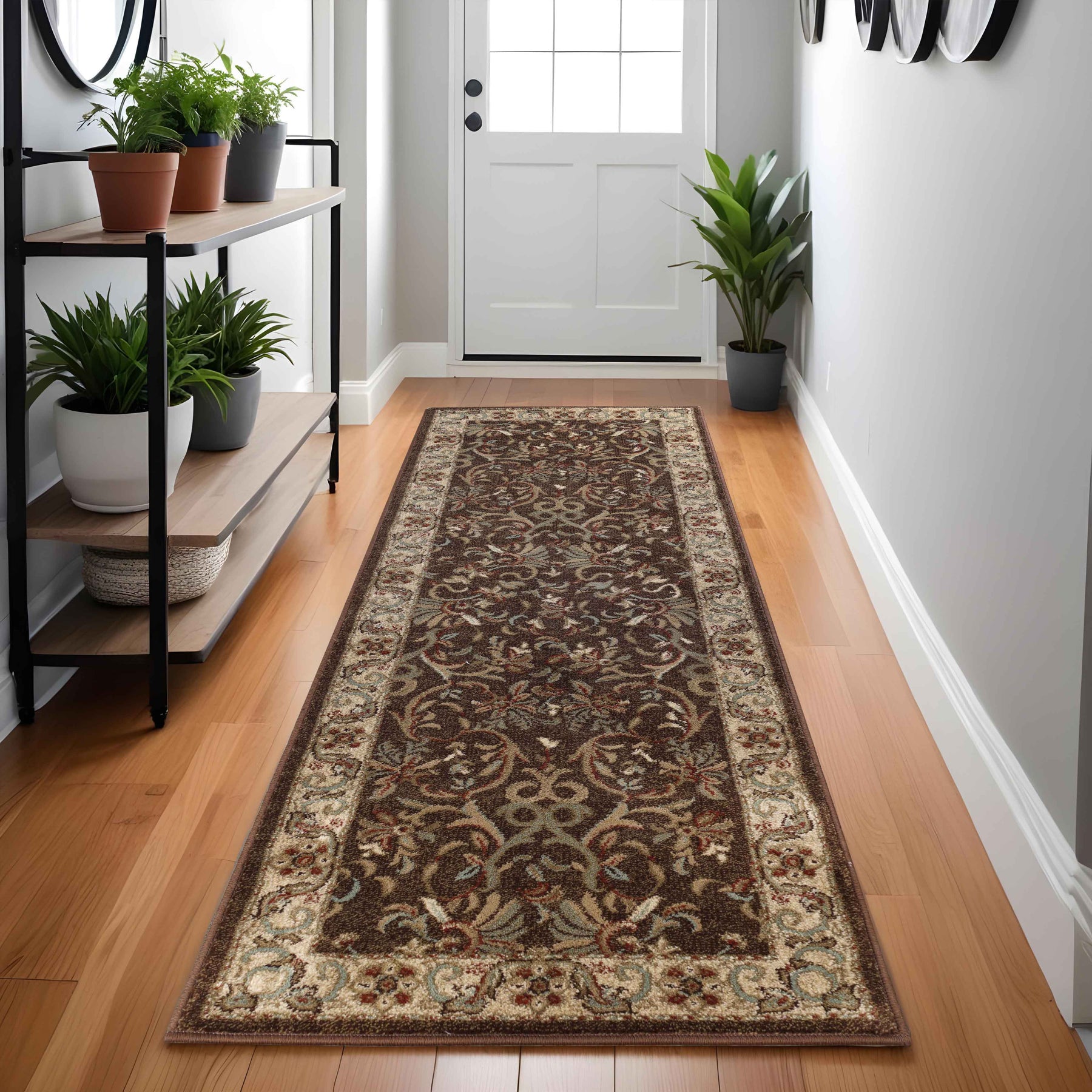 Heritage Traditional Floral Scroll Indoor Runner or Area Rug