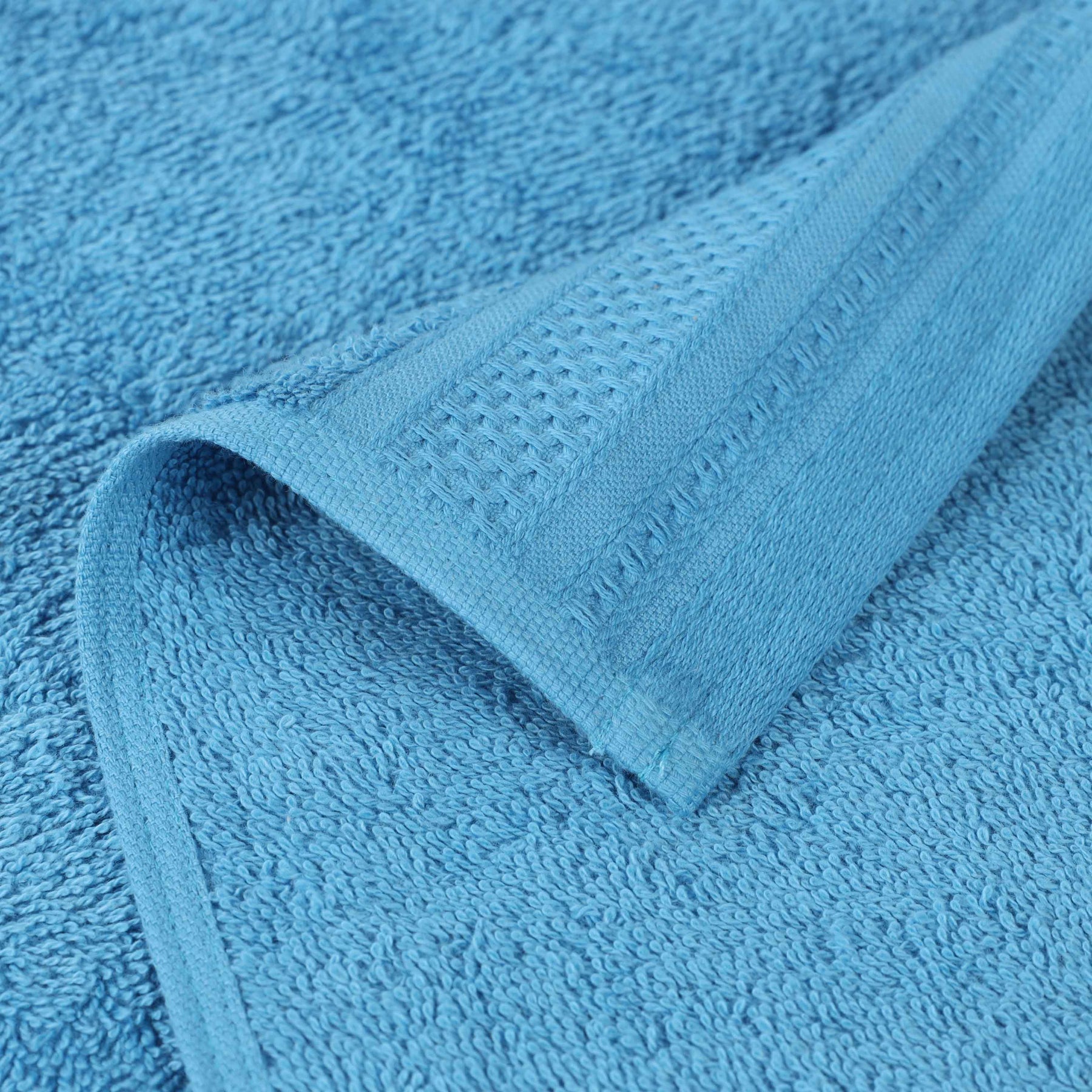Honeycomb Textured Waffle Border Cotton Face Towels, Set of 12