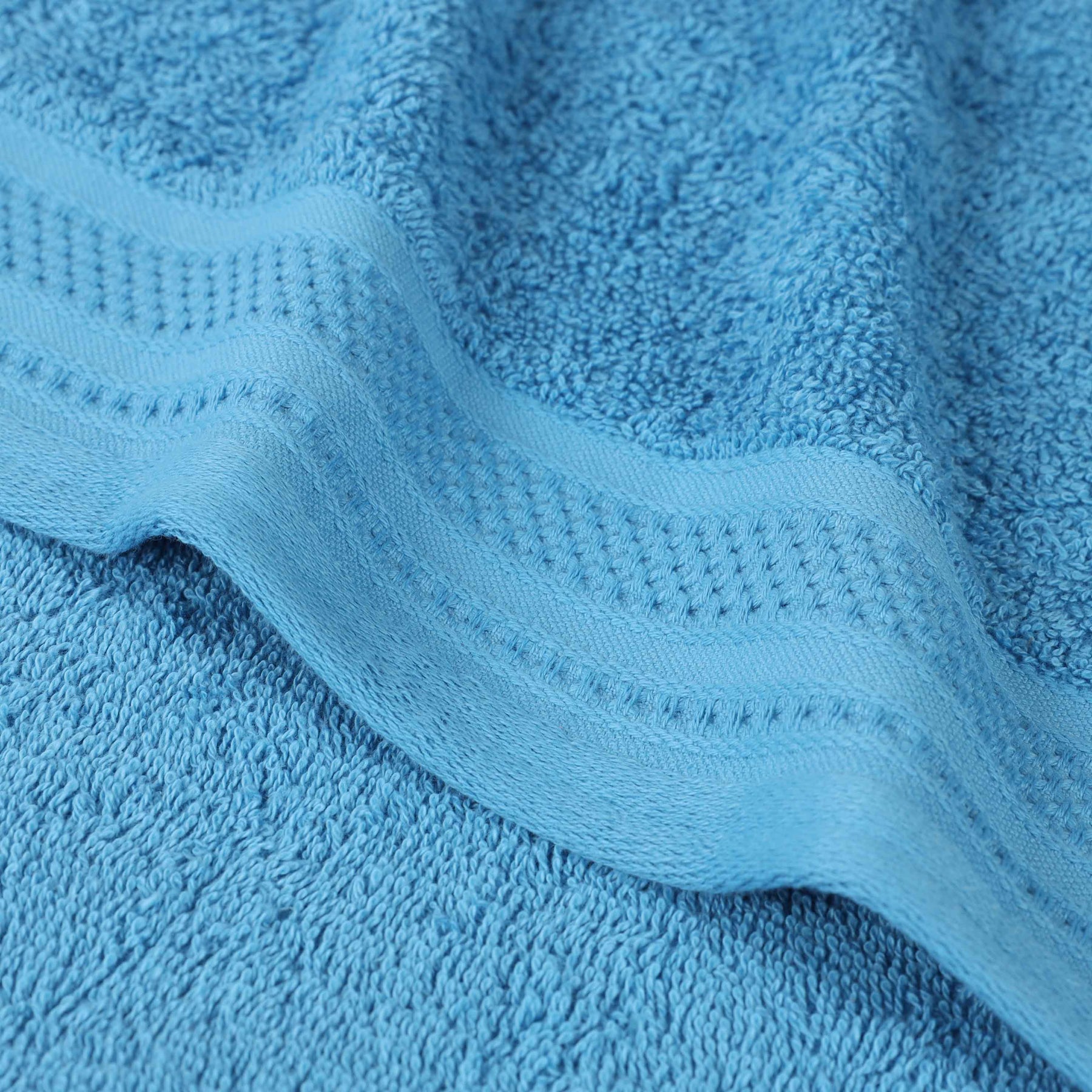 Honeycomb Textured Waffle Border Cotton Face Towels, Set of 12