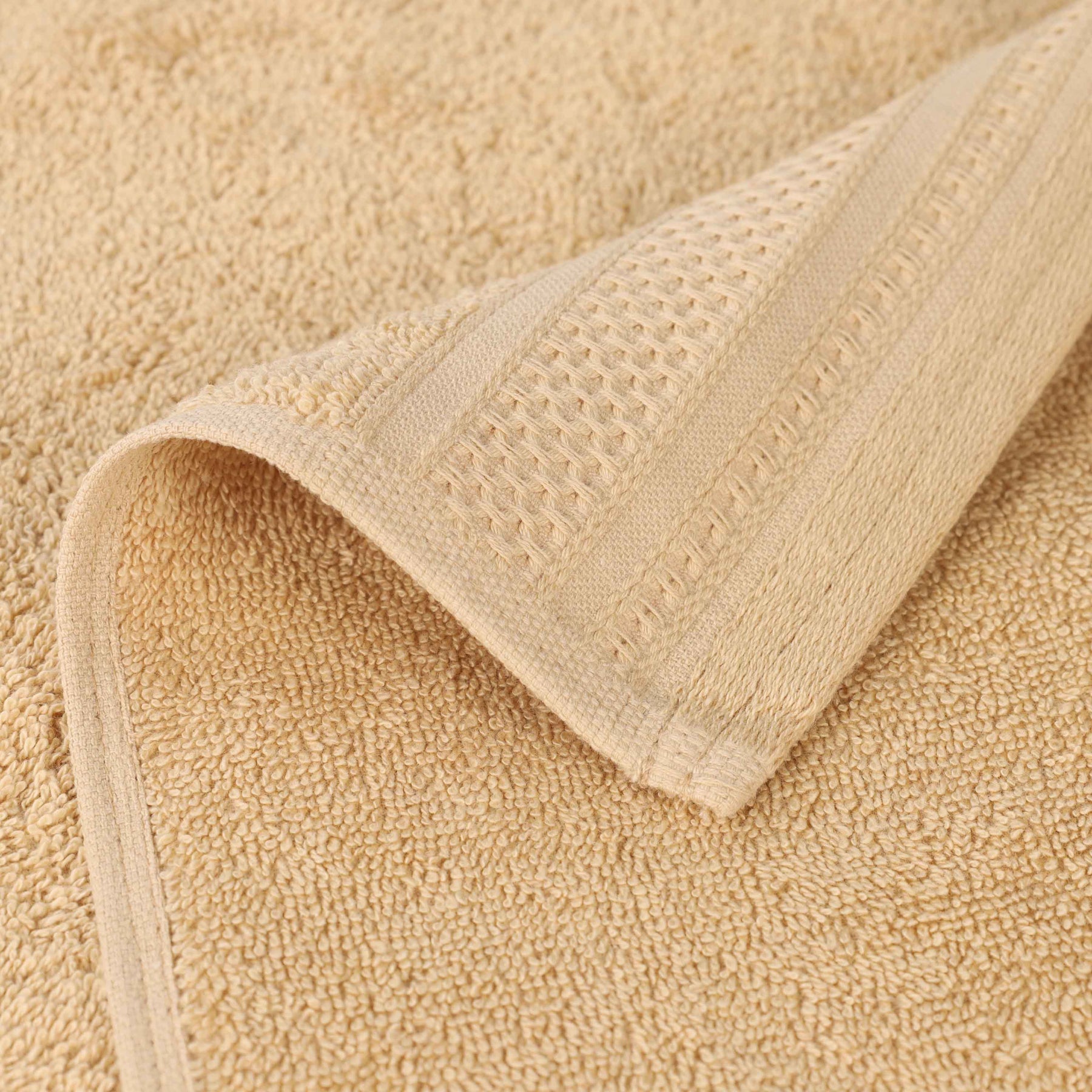 Honeycomb Textured Waffle Border Cotton Face Towels, Set of 12