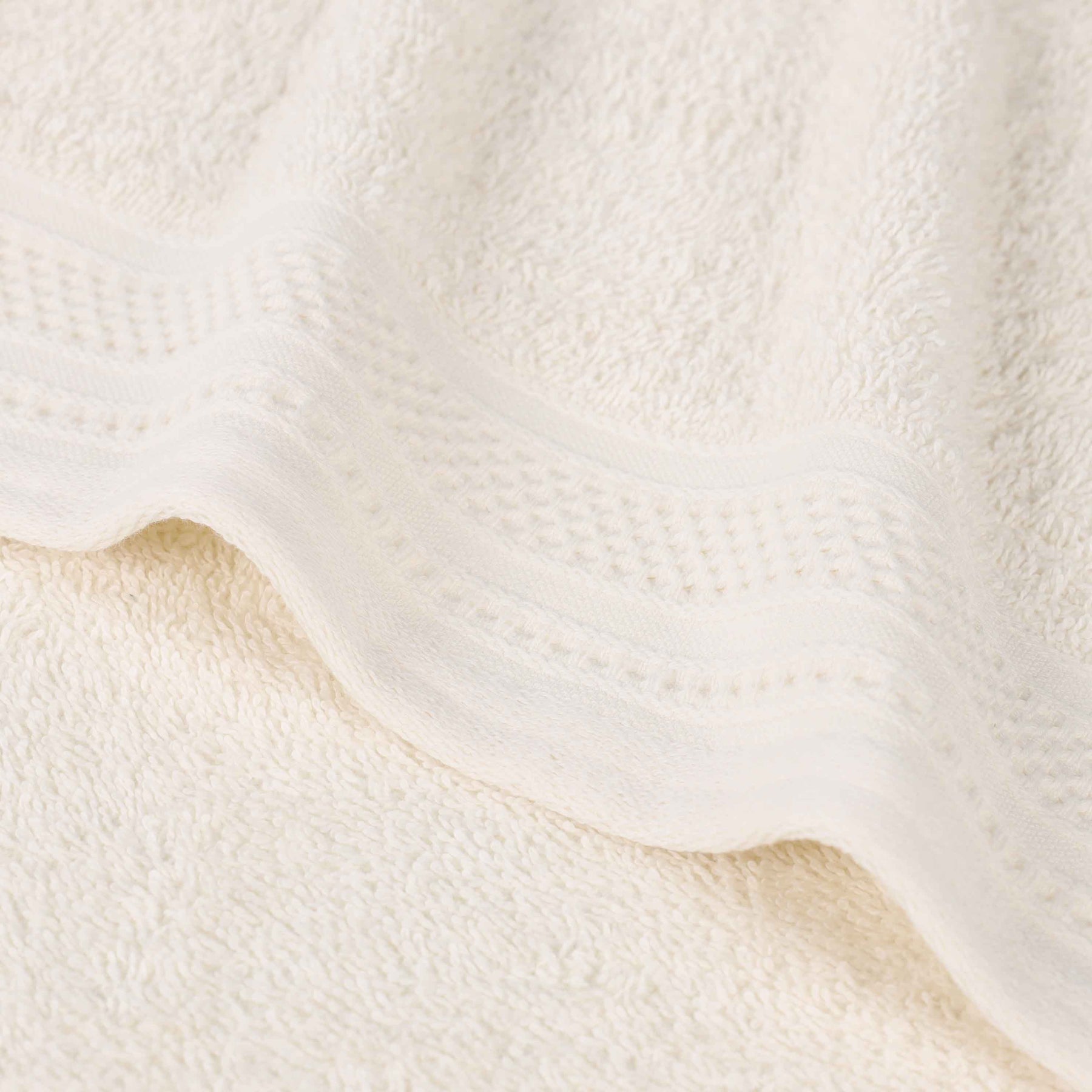Honeycomb Textured Waffle Border Cotton Face Towels, Set of 12