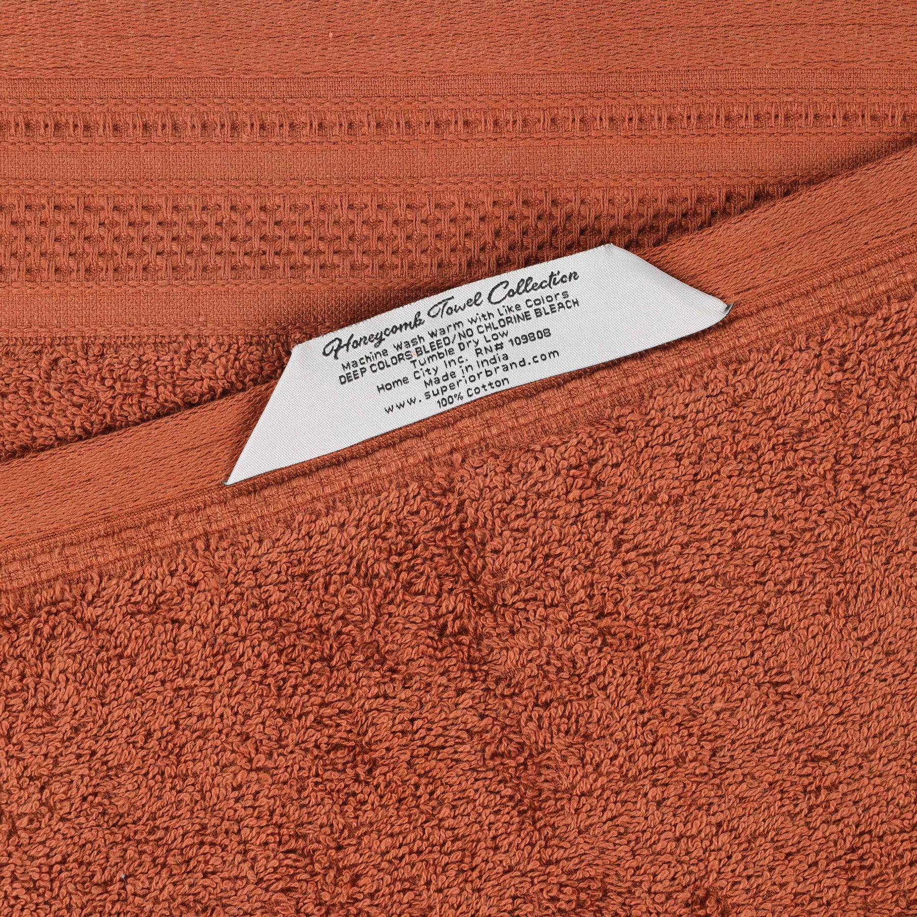 Honeycomb Textured Waffle Border Cotton Face Towels, Set of 12