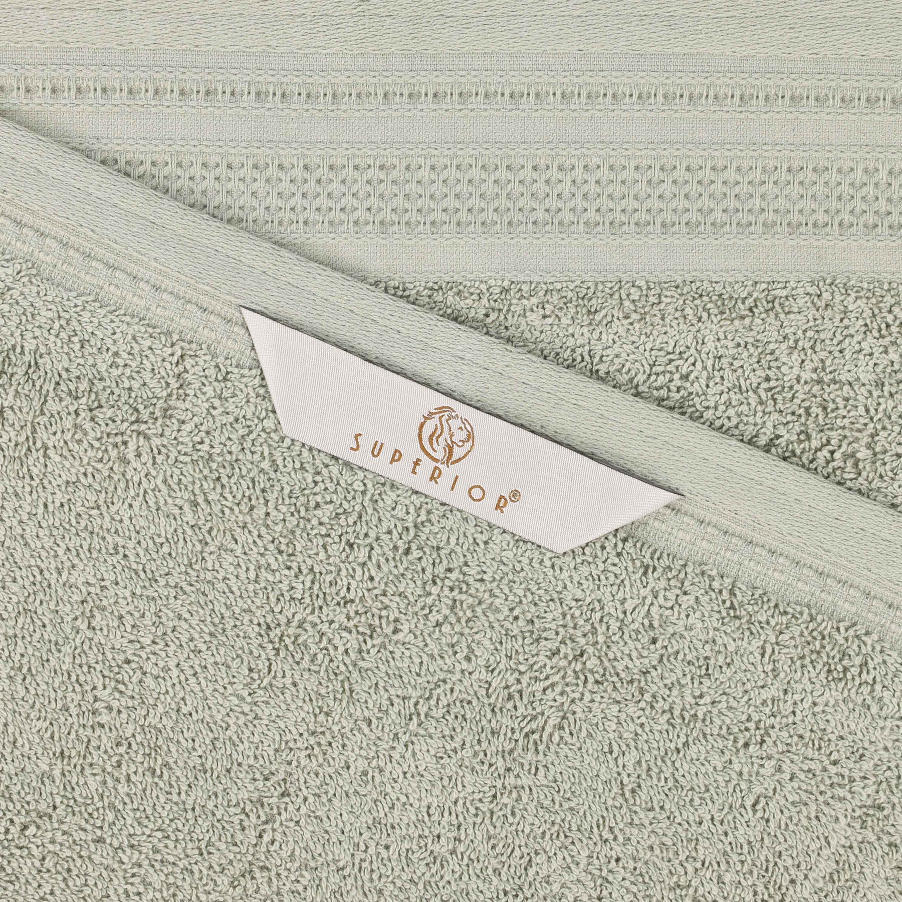 Honeycomb Textured Waffle Border Cotton Face Towels, Set of 12