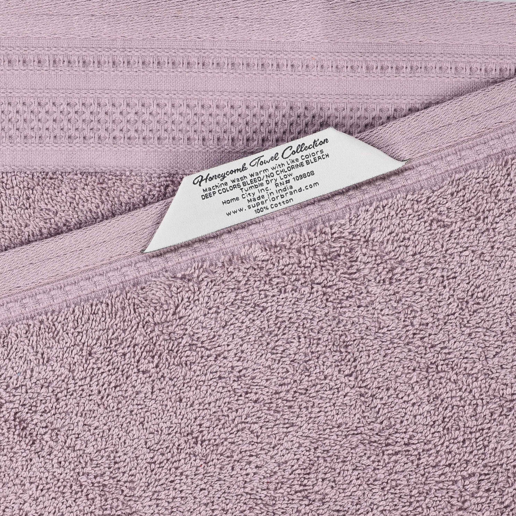 Honeycomb Textured Waffle Border Cotton Face Towels, Set of 12