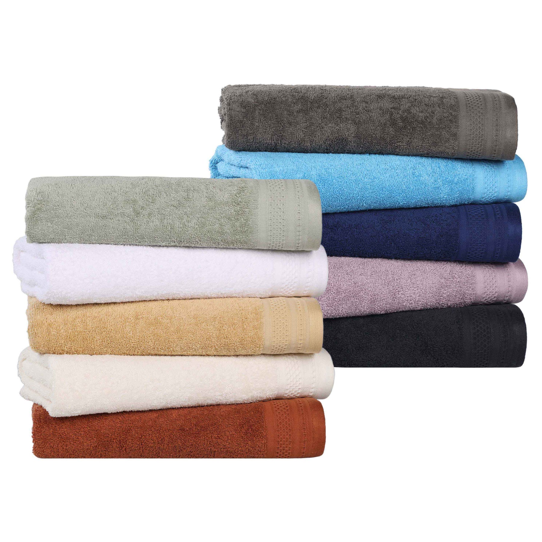 Honeycomb Textured Waffle Border Cotton Face Towels, Set of 12