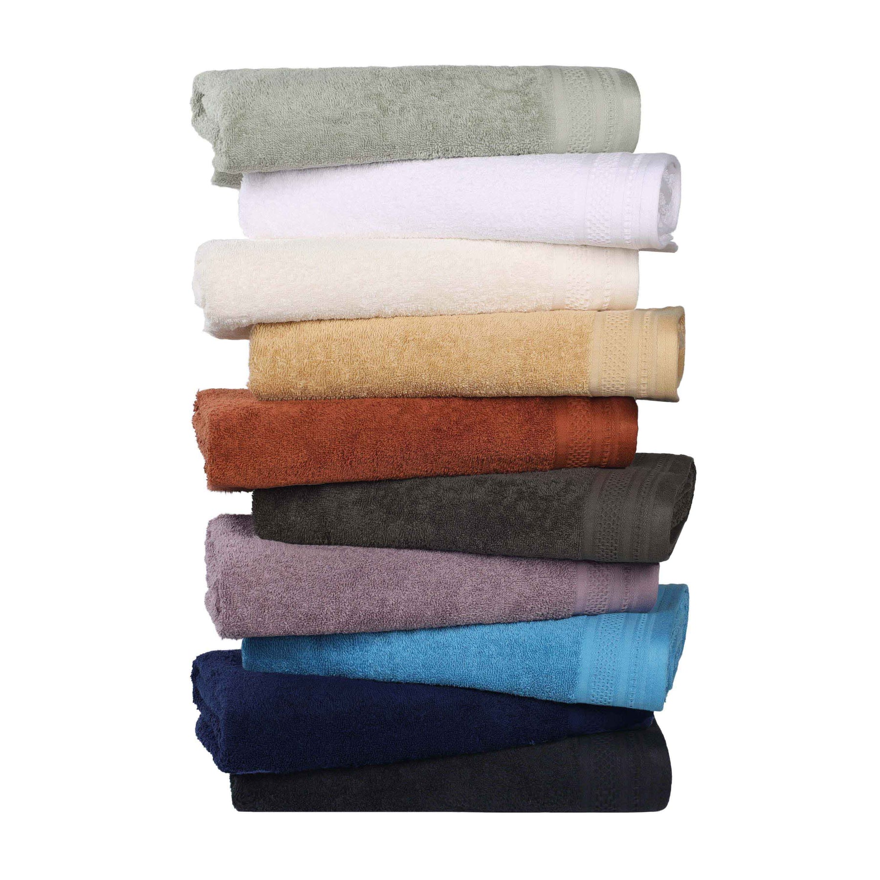 Honeycomb Textured Waffle Border Cotton Face Towels, Set of 12