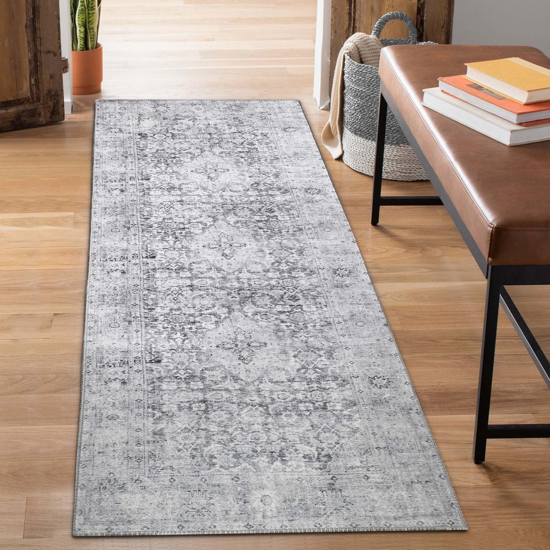 Huda Rustic Oriental Medallion Indoor Large Area Rugs Or Runner Rug