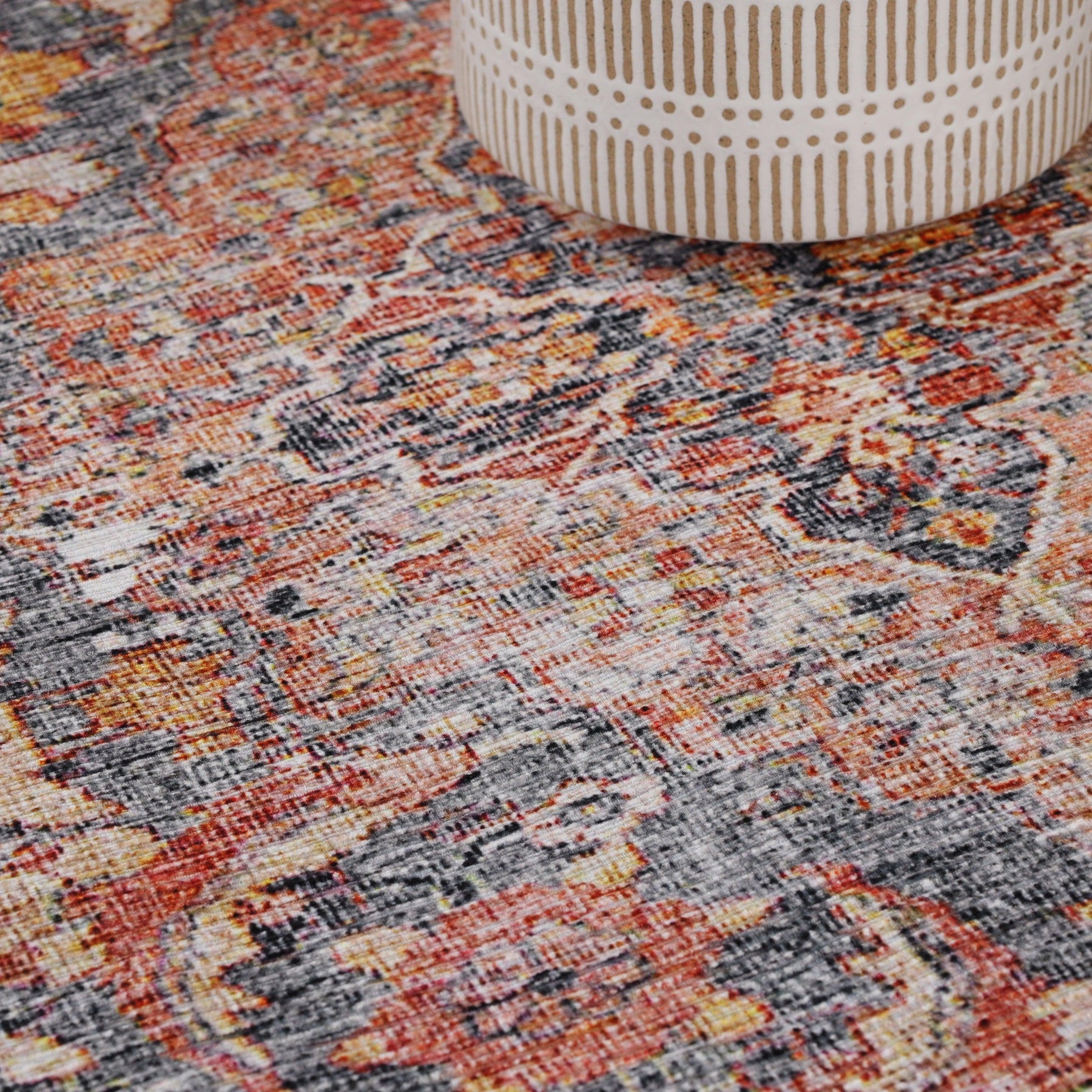 Huda Rustic Oriental Medallion Indoor Large Area Rugs Or Runner Rug