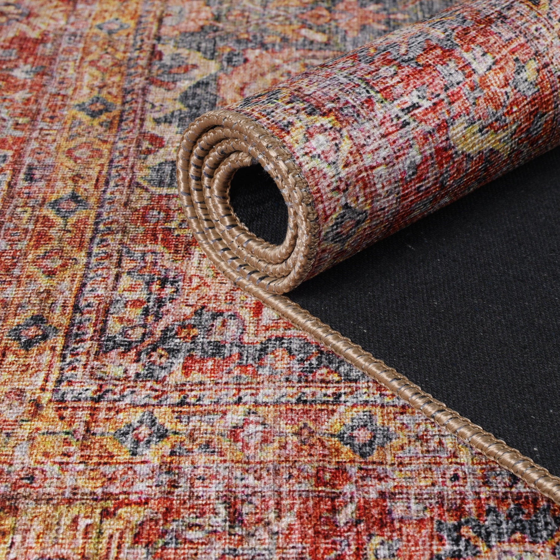 Huda Rustic Oriental Medallion Indoor Large Area Rugs Or Runner Rug