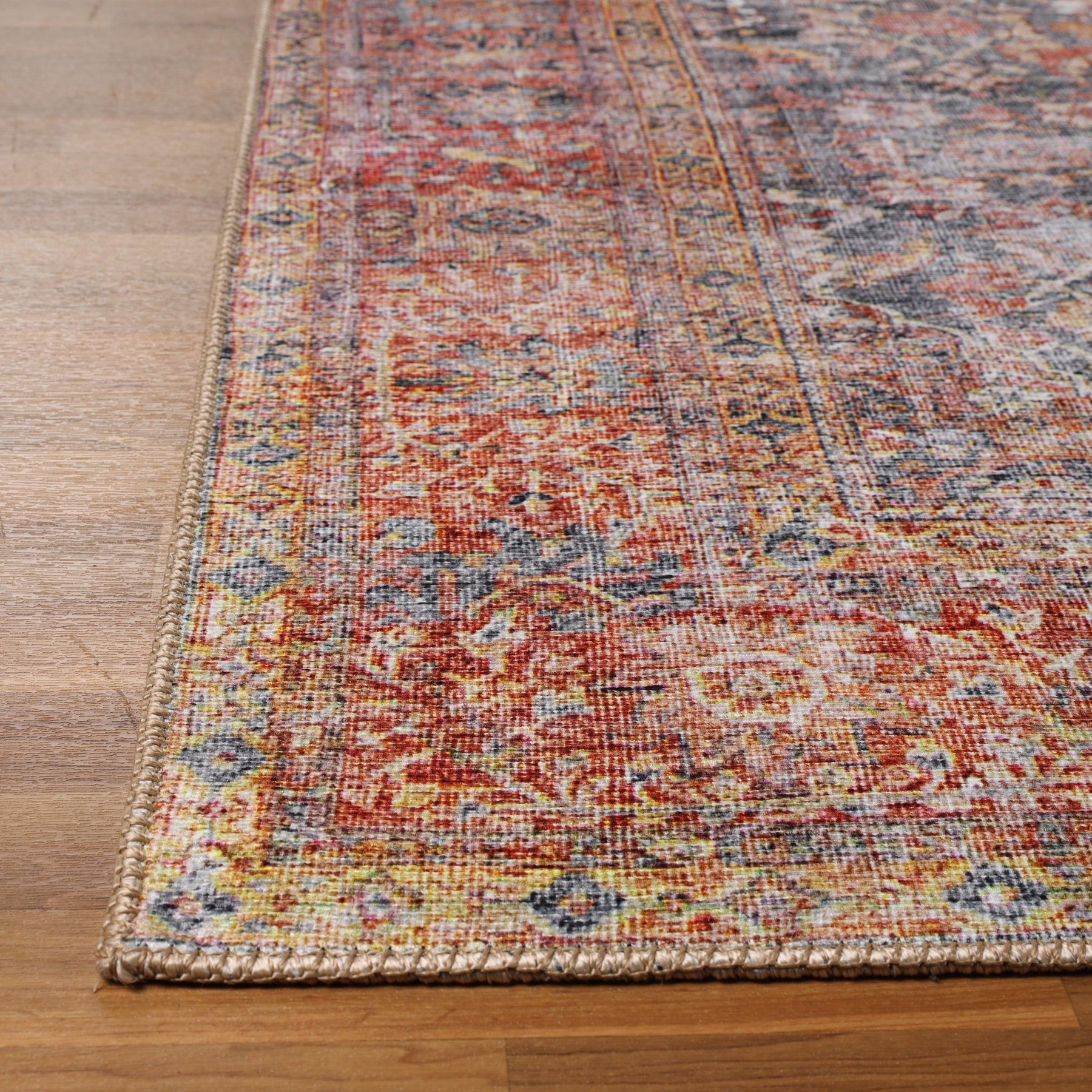Huda Rustic Oriental Medallion Indoor Large Area Rugs Or Runner Rug