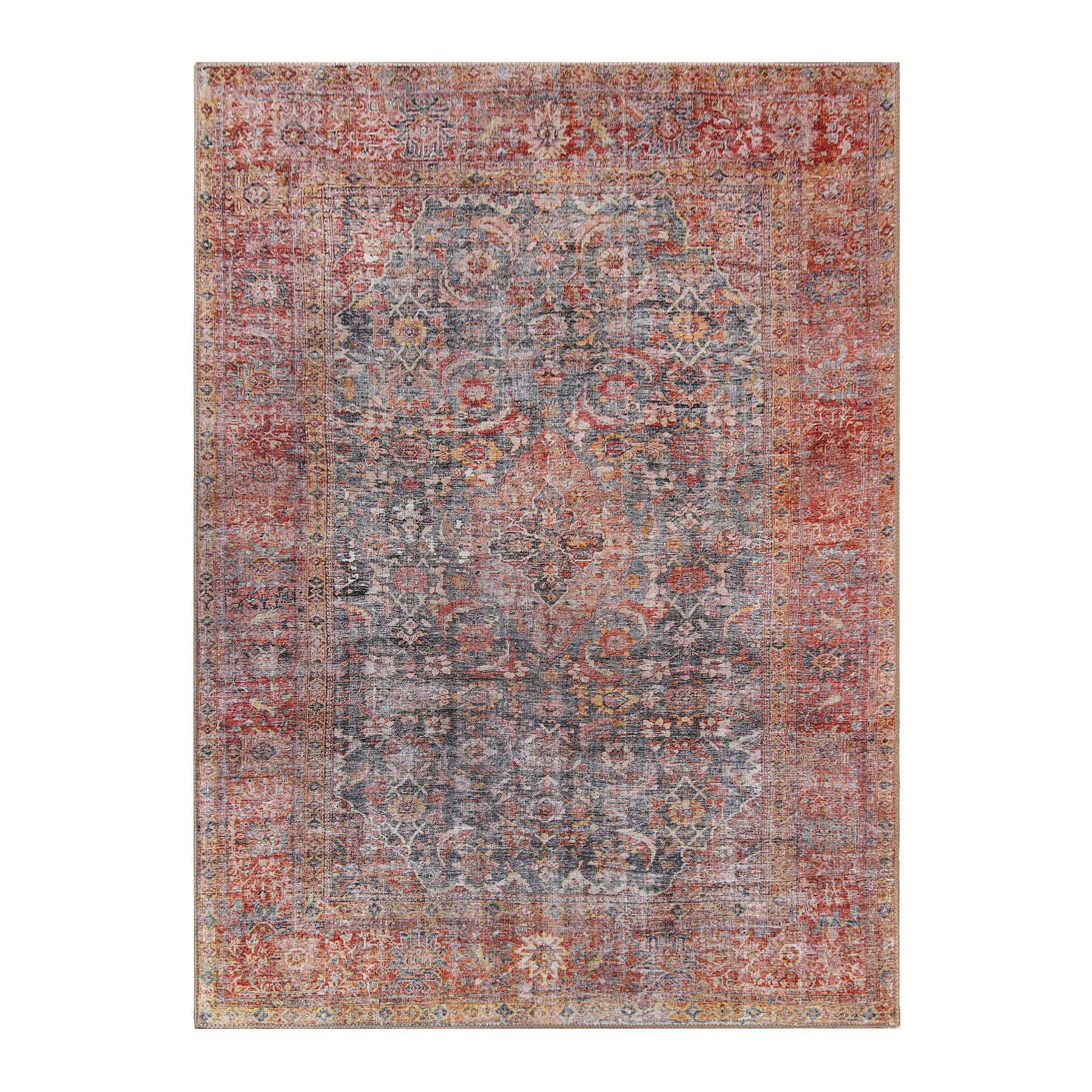 Huda Rustic Oriental Medallion Indoor Large Area Rugs Or Runner Rug