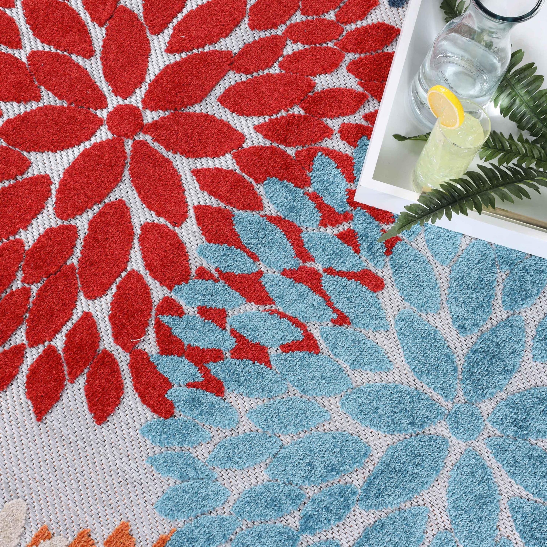 Hydrangea Vintage Area Rug Floral Medallion Indoor Outdoor Rugs