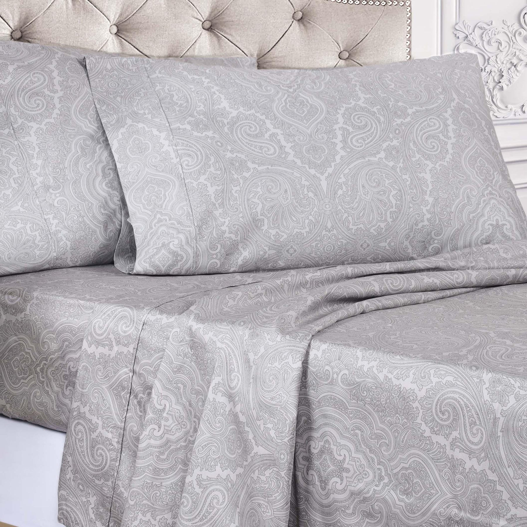 Italian Paisley Cotton Blend 600 Thread Count Deep Pocket Sheet Set