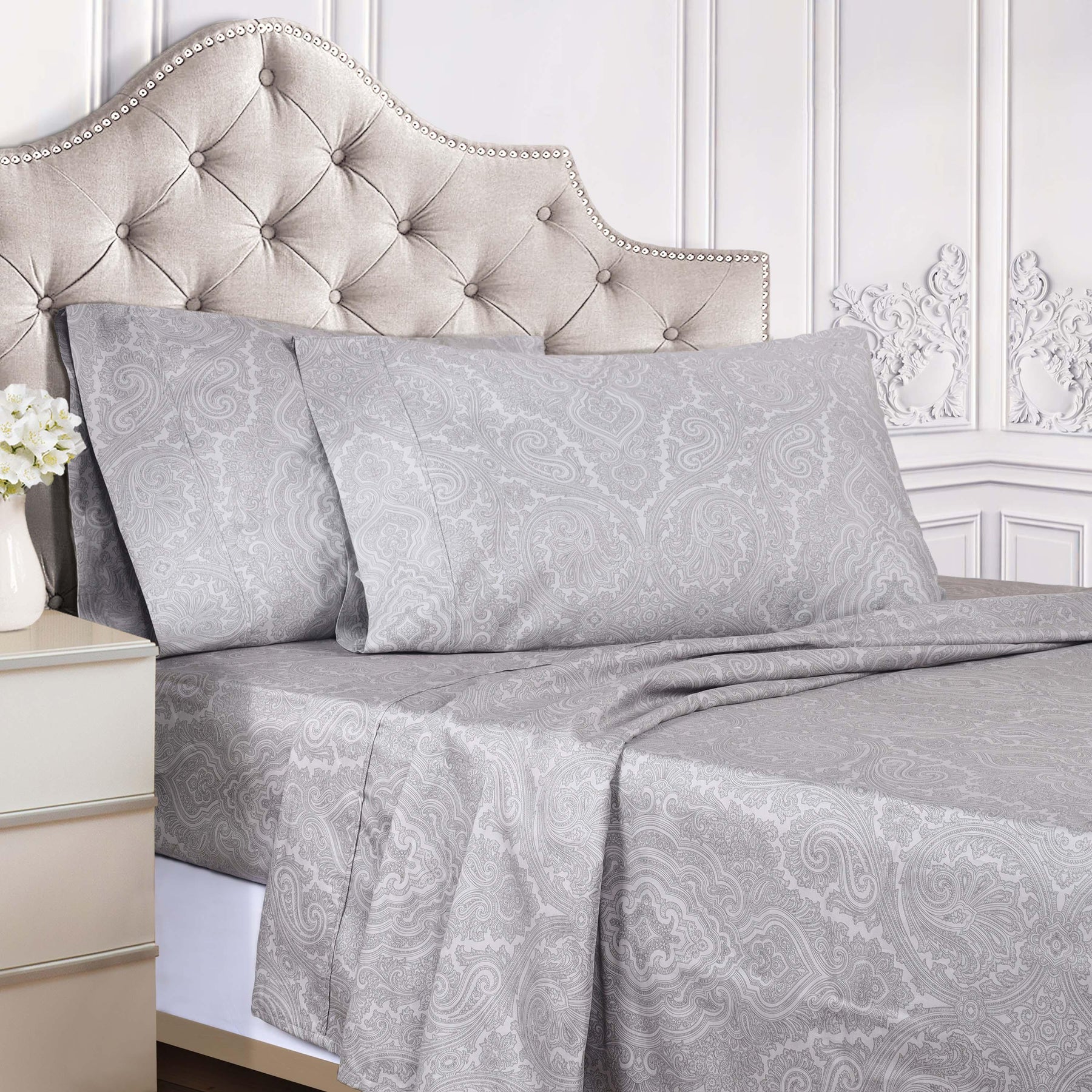 Italian Paisley Cotton Blend 600 Thread Count Deep Pocket Sheet Set