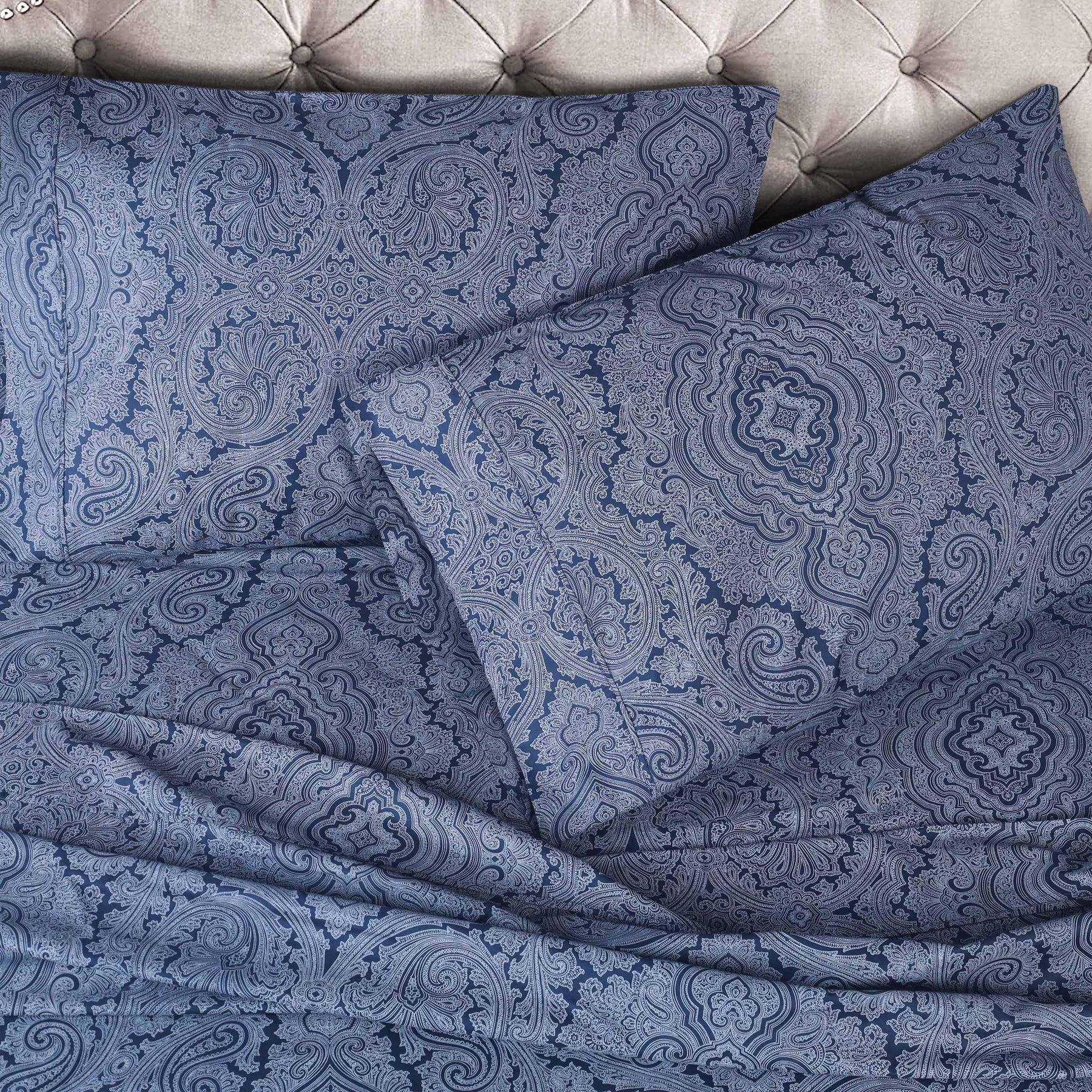 Italian Paisley Cotton Blend 600 Thread Count Deep Pocket Sheet Set