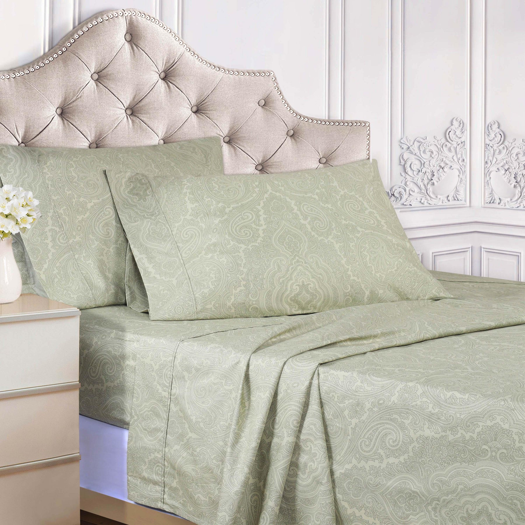 Italian Paisley Cotton Blend 600 Thread Count Deep Pocket Sheet Set