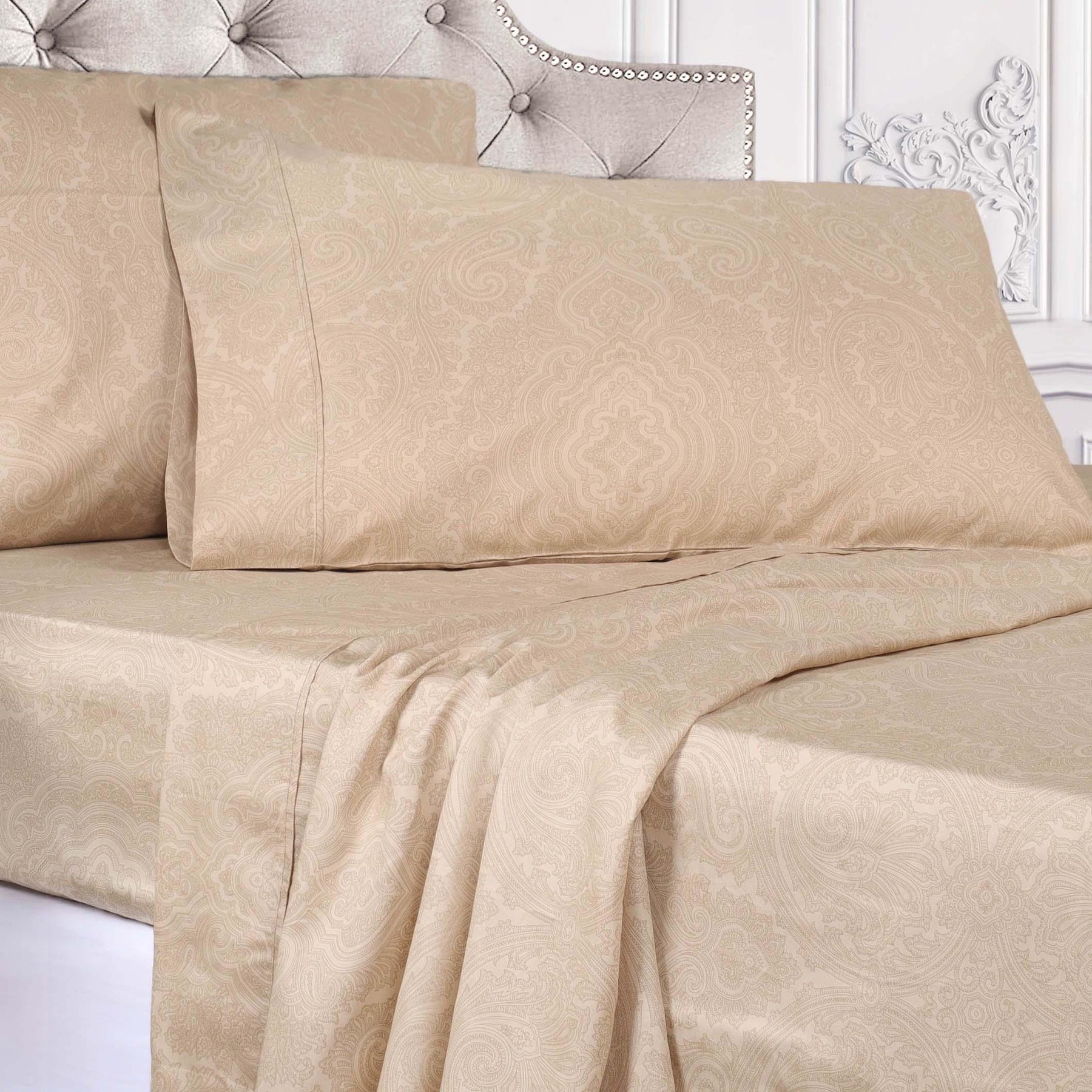 Italian Paisley Cotton Blend 600 Thread Count Deep Pocket Sheet Set