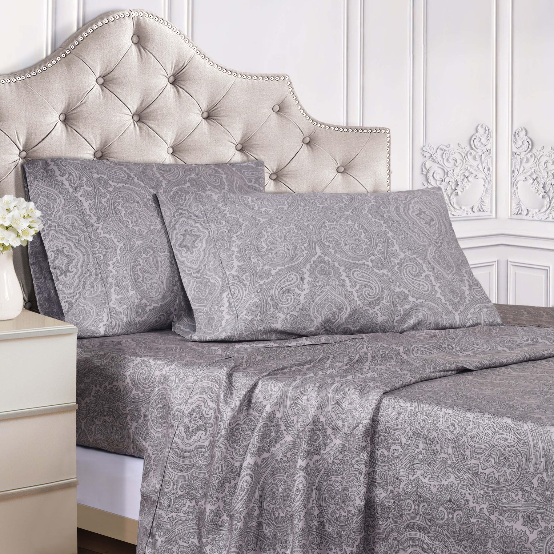 Italian Paisley Cotton Blend 600 Thread Count Deep Pocket Sheet Set