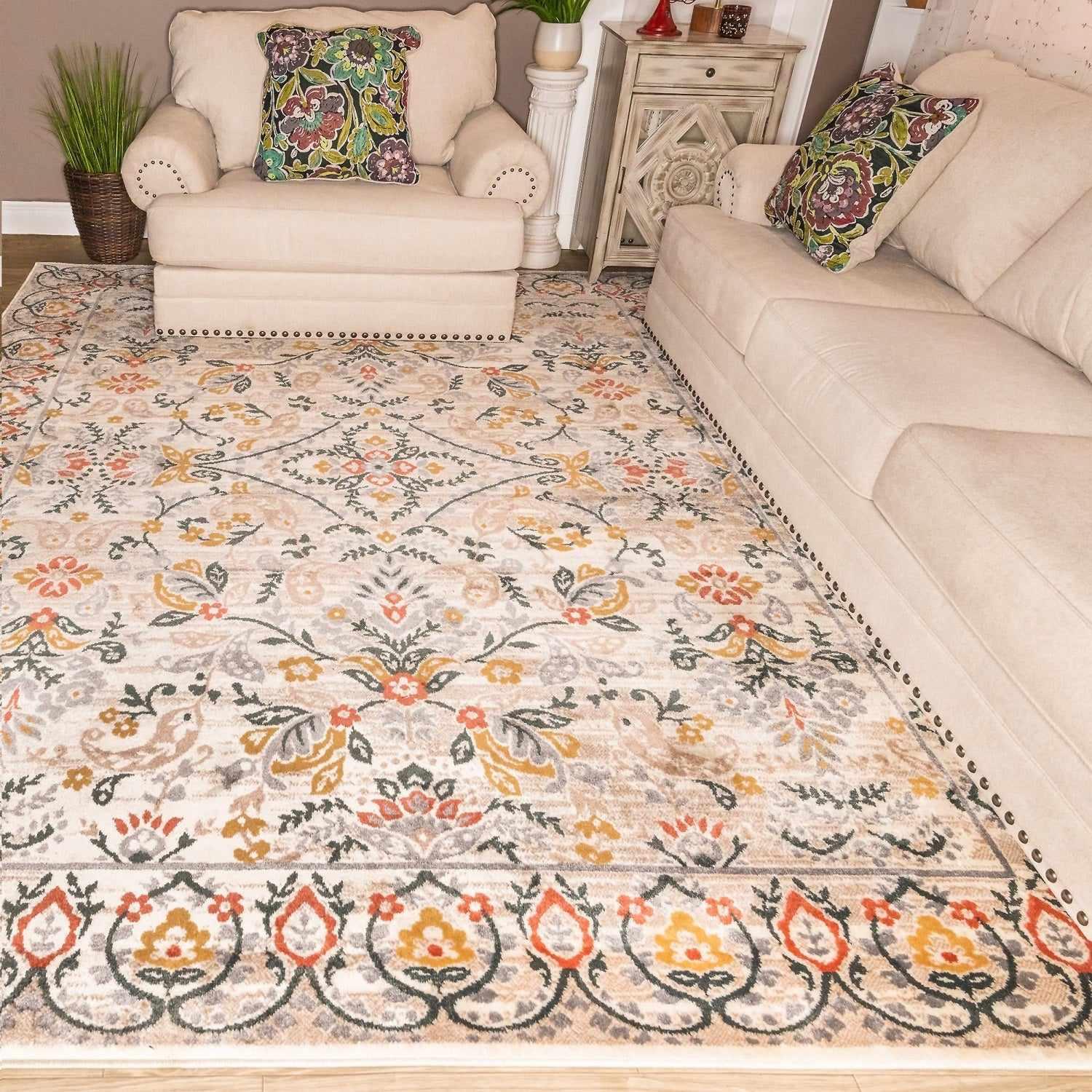 Jacinda Floral Paisley Indoor Rustic Area Rug