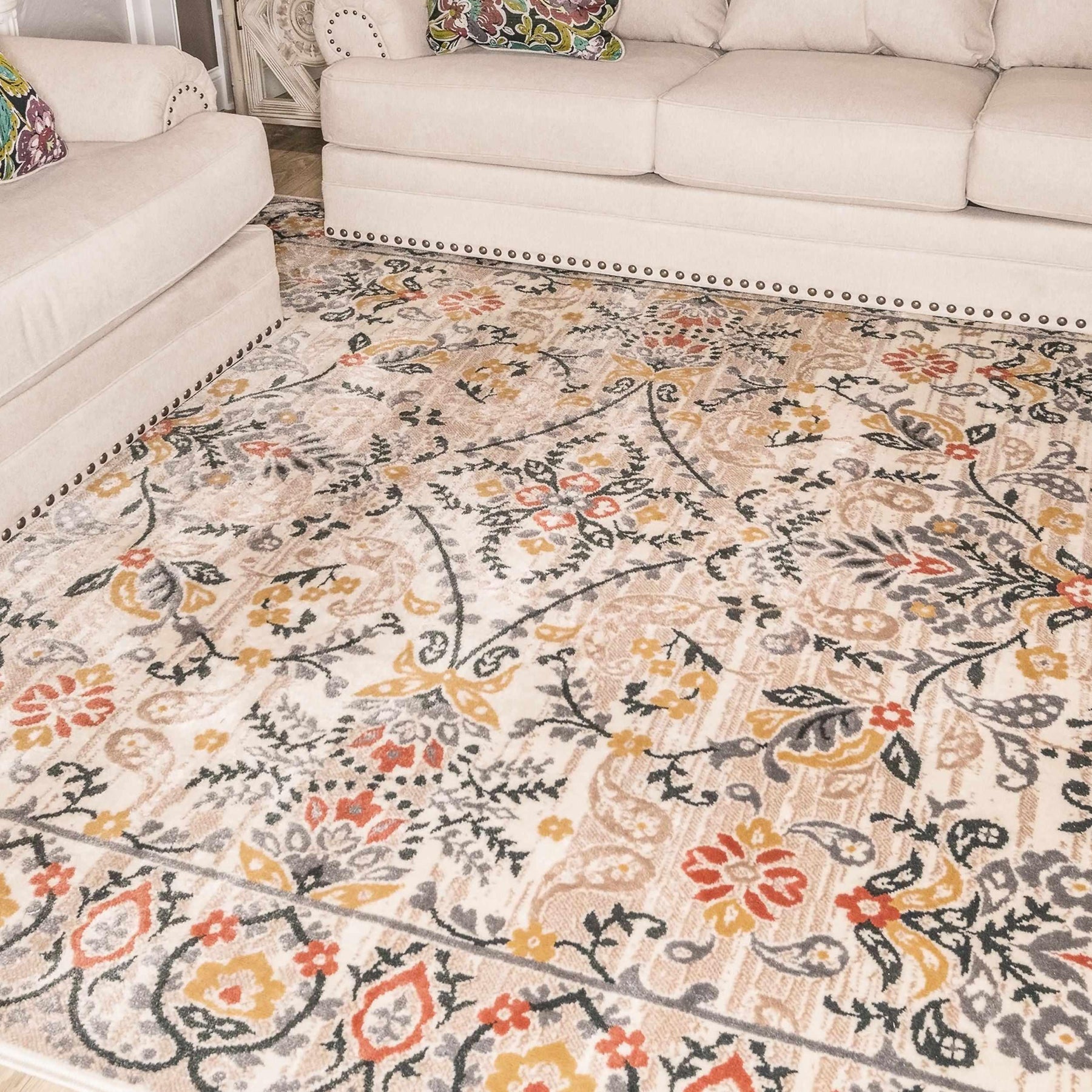 Jacinda Floral Paisley Indoor Rustic Area Rug