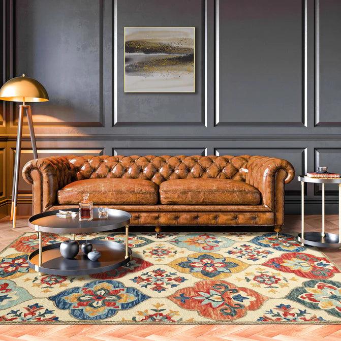Jacinta Handmade Geometric Floral Hand-Tufted Indoor Area Rug