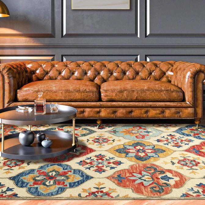 Jacinta Handmade Geometric Floral Hand-Tufted Indoor Area Rug