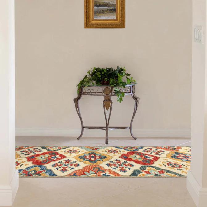 Jacinta Handmade Geometric Floral Hand-Tufted Indoor Area Rug