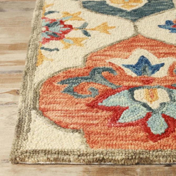 Jacinta Handmade Geometric Floral Hand-Tufted Indoor Area Rug