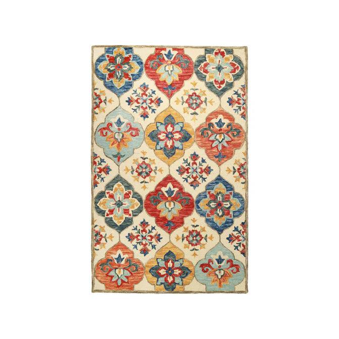 Jacinta Handmade Geometric Floral Hand-Tufted Indoor Area Rug