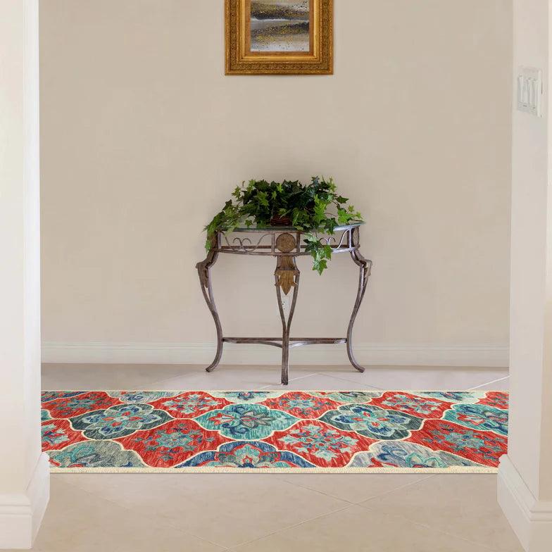 Jacinta Handmade Geometric Floral Hand-Tufted Indoor Area Rug