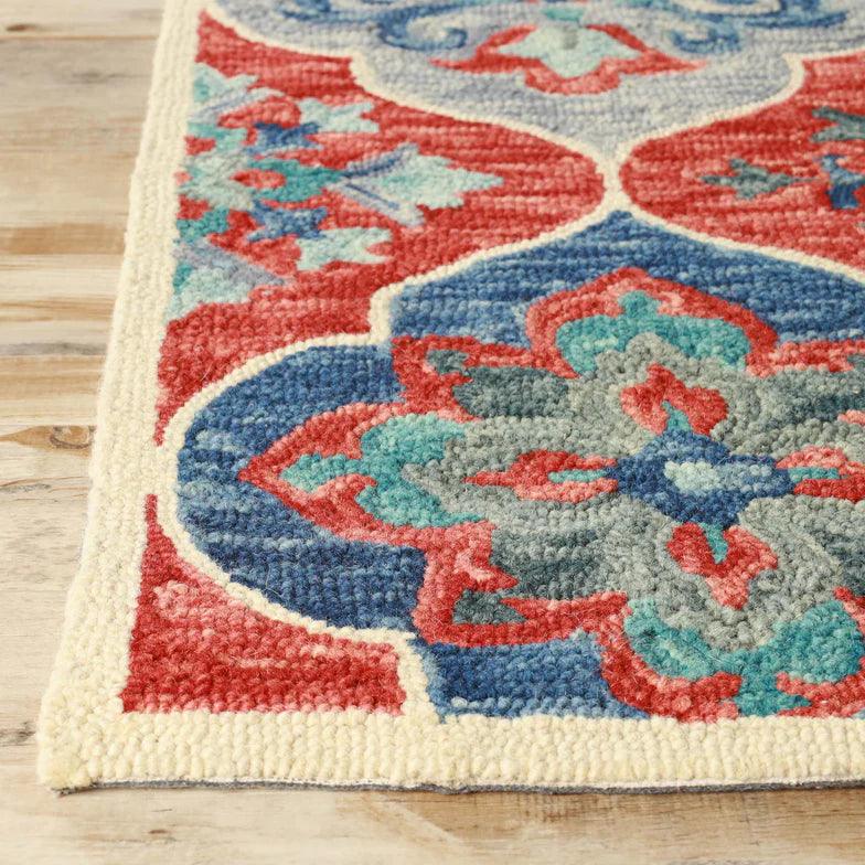 Jacinta Handmade Geometric Floral Hand-Tufted Indoor Area Rug