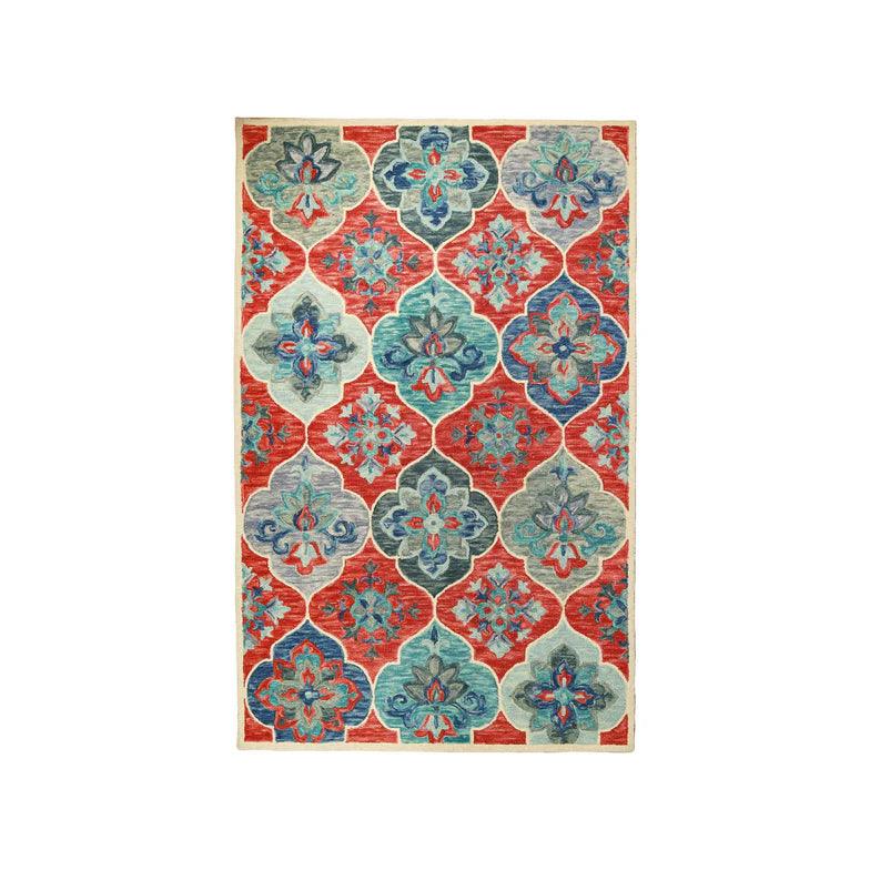 Jacinta Handmade Geometric Floral Hand-Tufted Indoor Area Rug