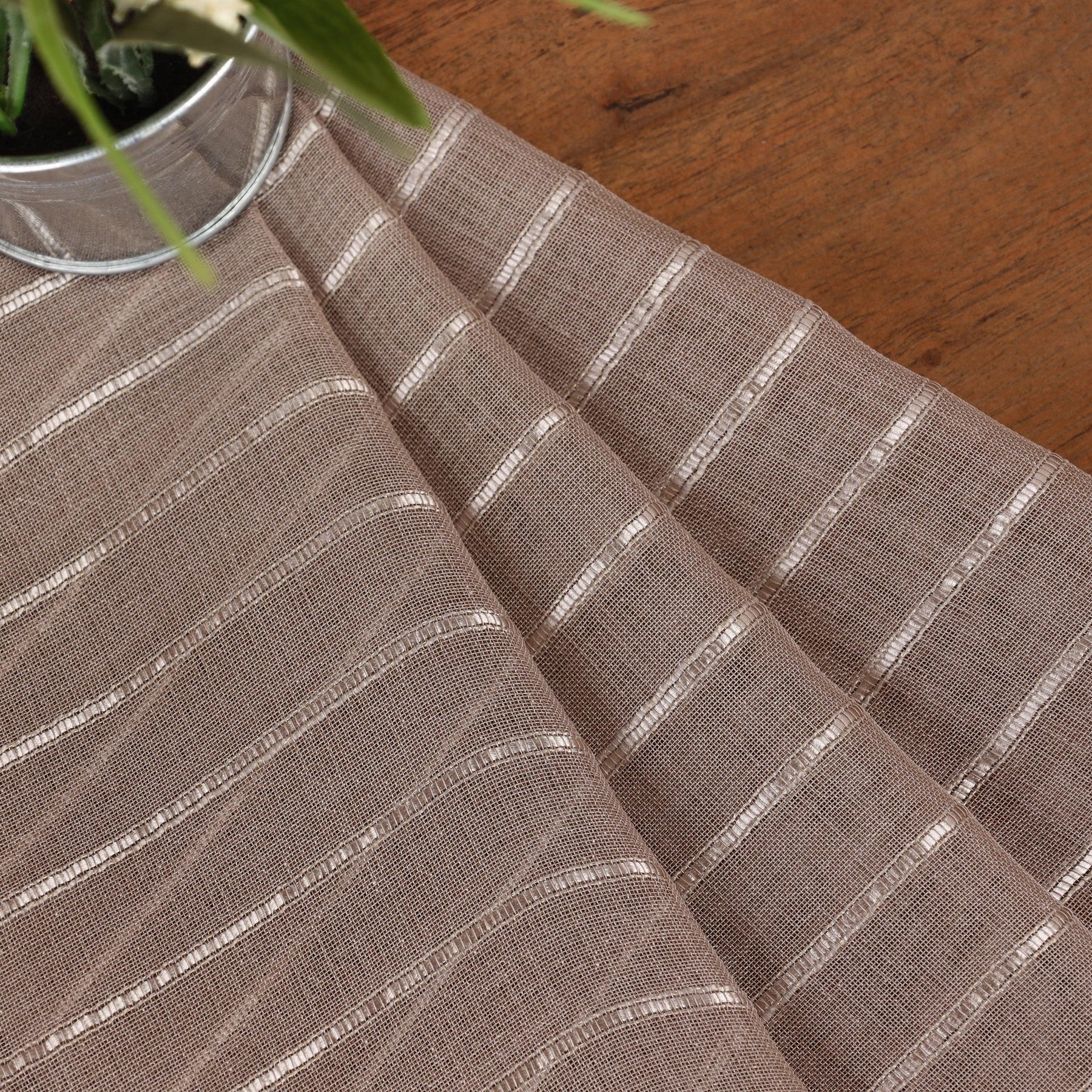 Jackson Striped Sheer Window Curtain Panels, Set of 2