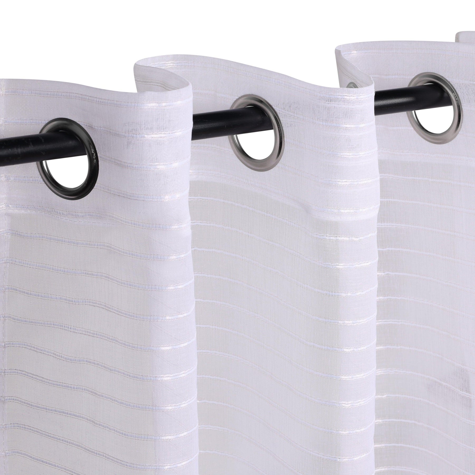 Jackson Striped Sheer Window Curtain Panels, Set of 2