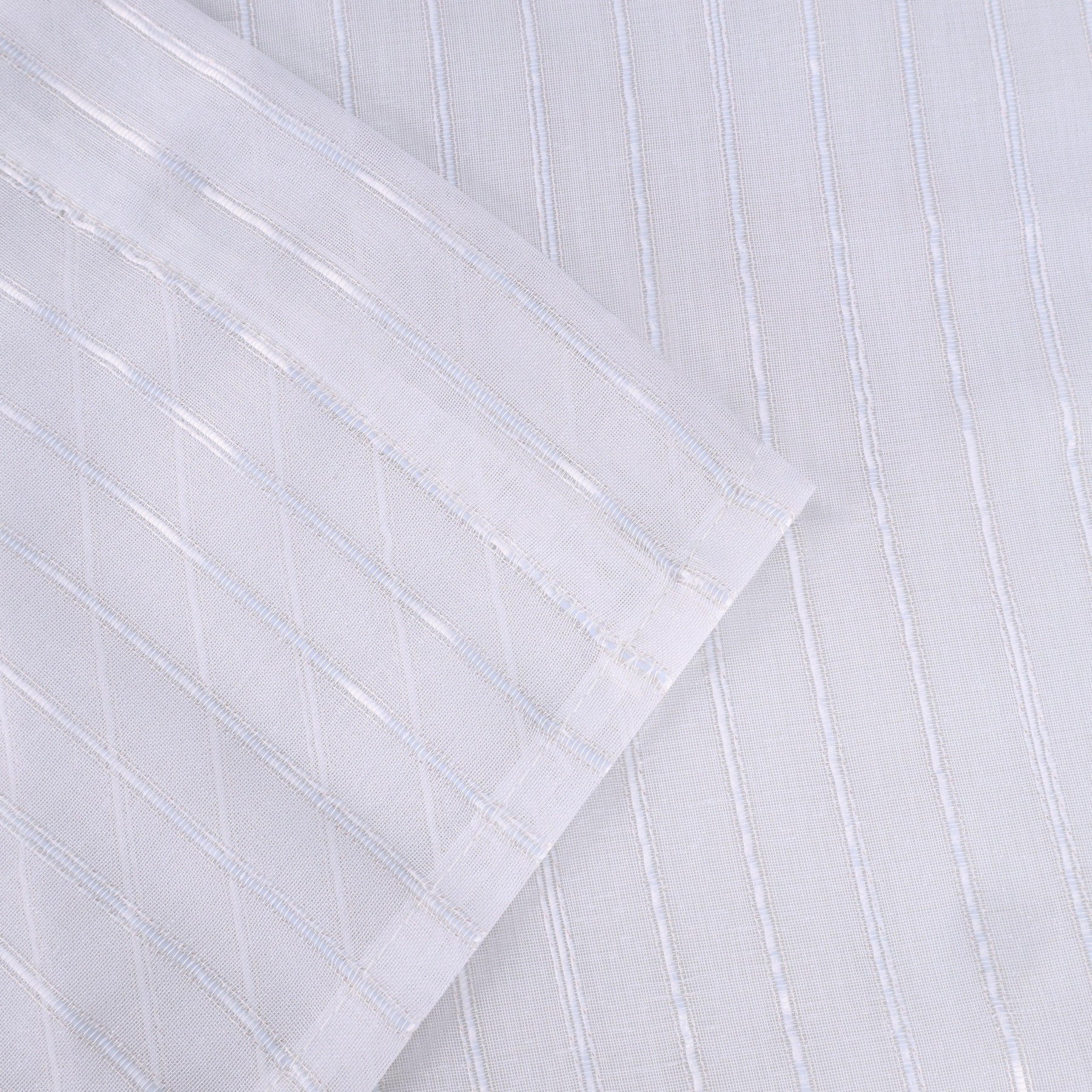 Jackson Striped Sheer Window Curtain Panels, Set of 2