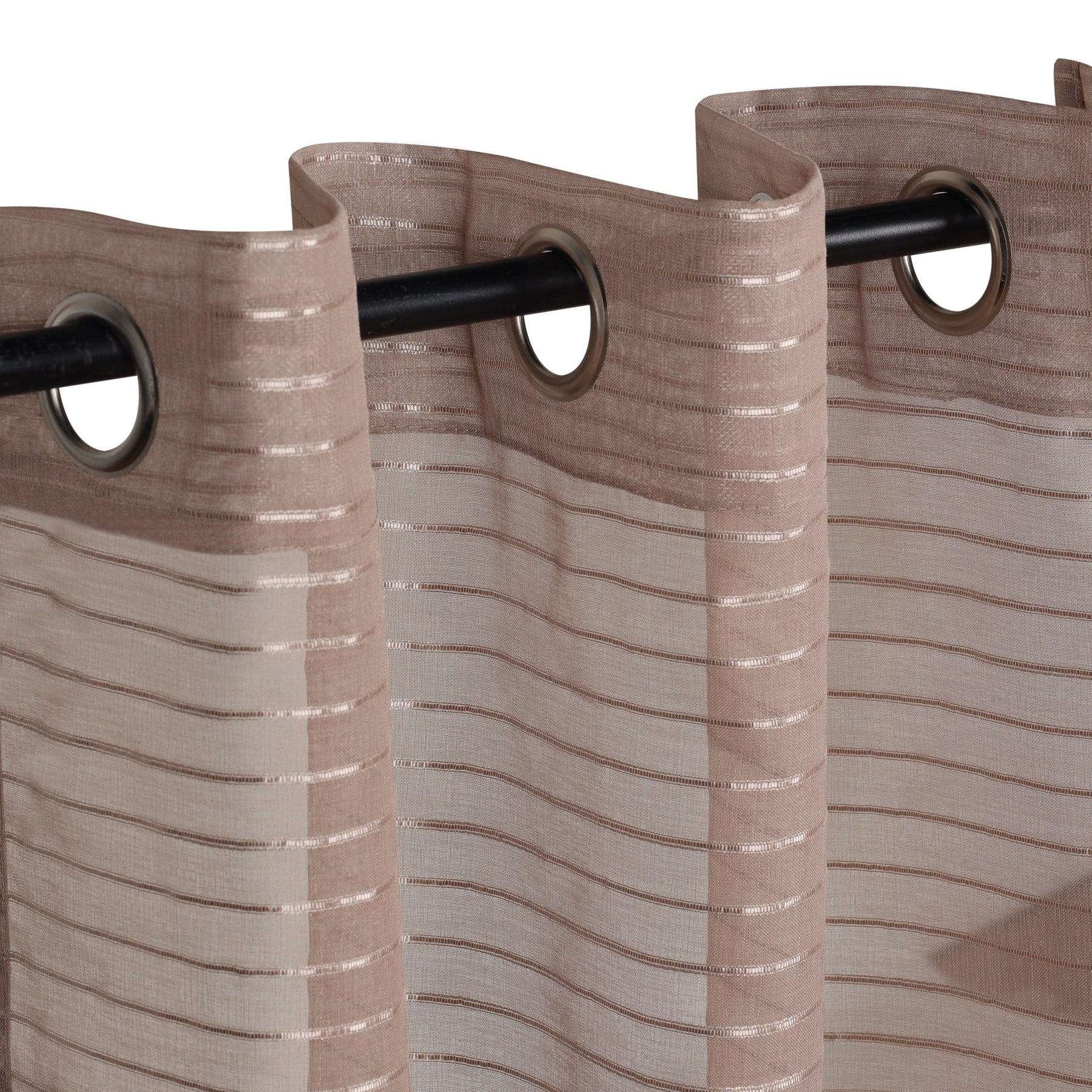 Jackson Striped Sheer Window Curtain Panels, Set of 2