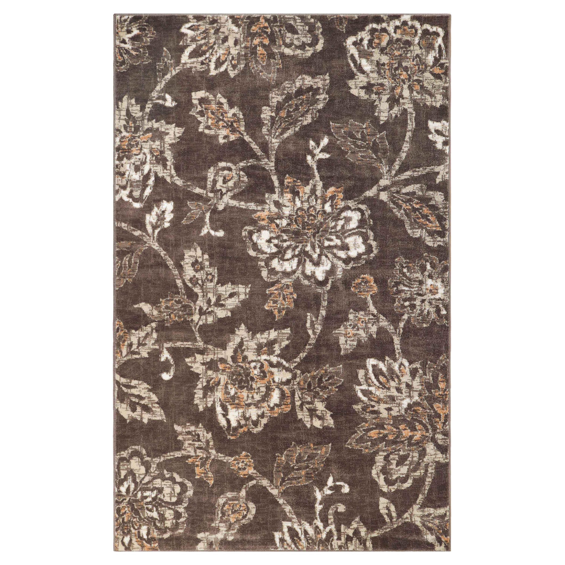 Jacobean Floral Modern Farmhouse Indoor Area Rug or Runner Rug
