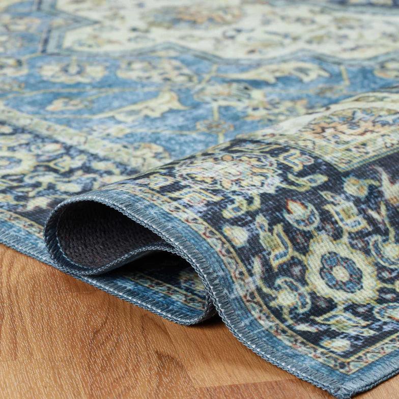 Jat Traditional Medallion Washable Indoor Area Rug or Runner Rug