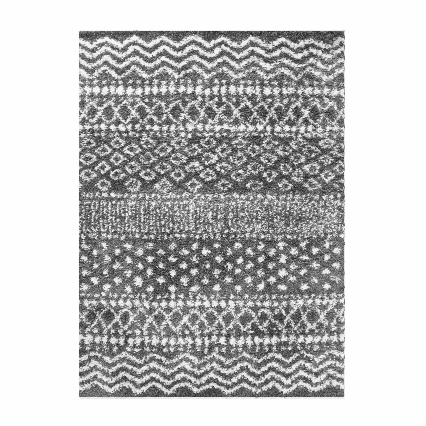 Jayce Boho Geometric Area Rug Indoor Plush Shag Rugs