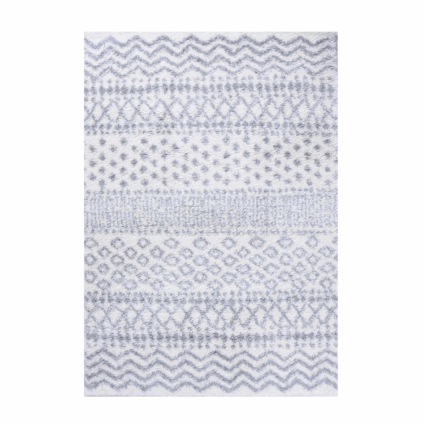 Jayce Boho Geometric Area Rug Indoor Plush Shag Rugs