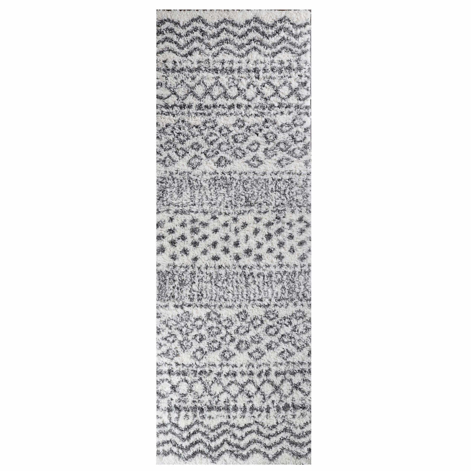 Jayce Boho Geometric Area Rug Indoor Plush Shag Rugs