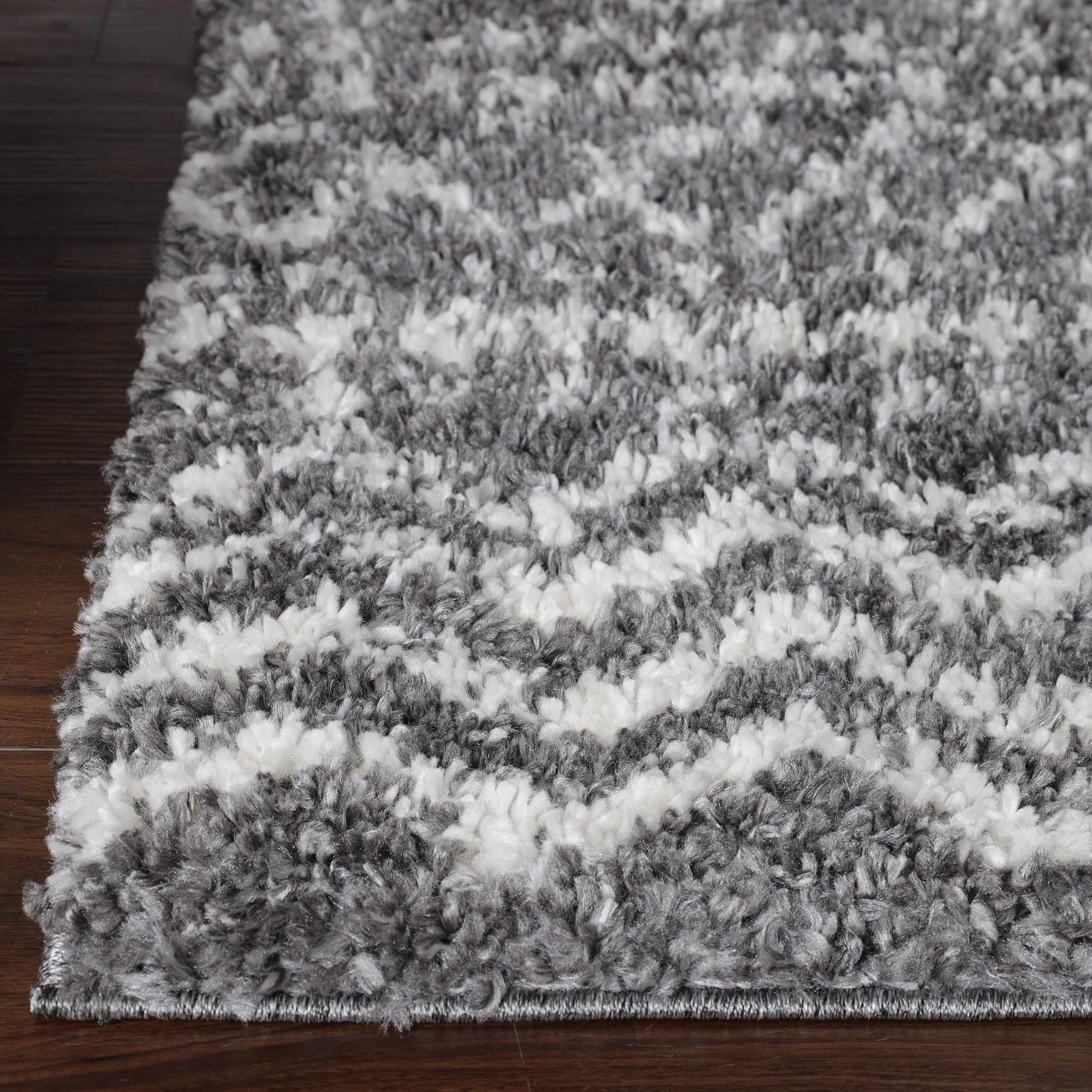 Jayce Boho Geometric Area Rug Indoor Plush Shag Rugs