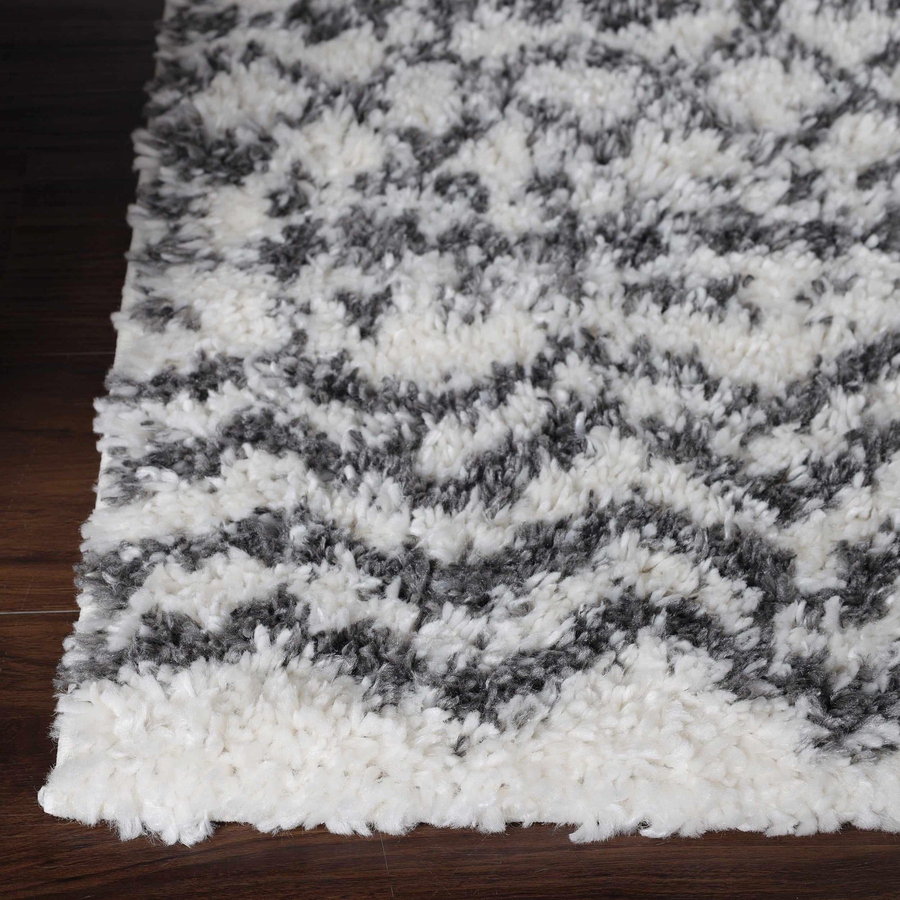 Jayce Boho Geometric Area Rug Indoor Plush Shag Rugs