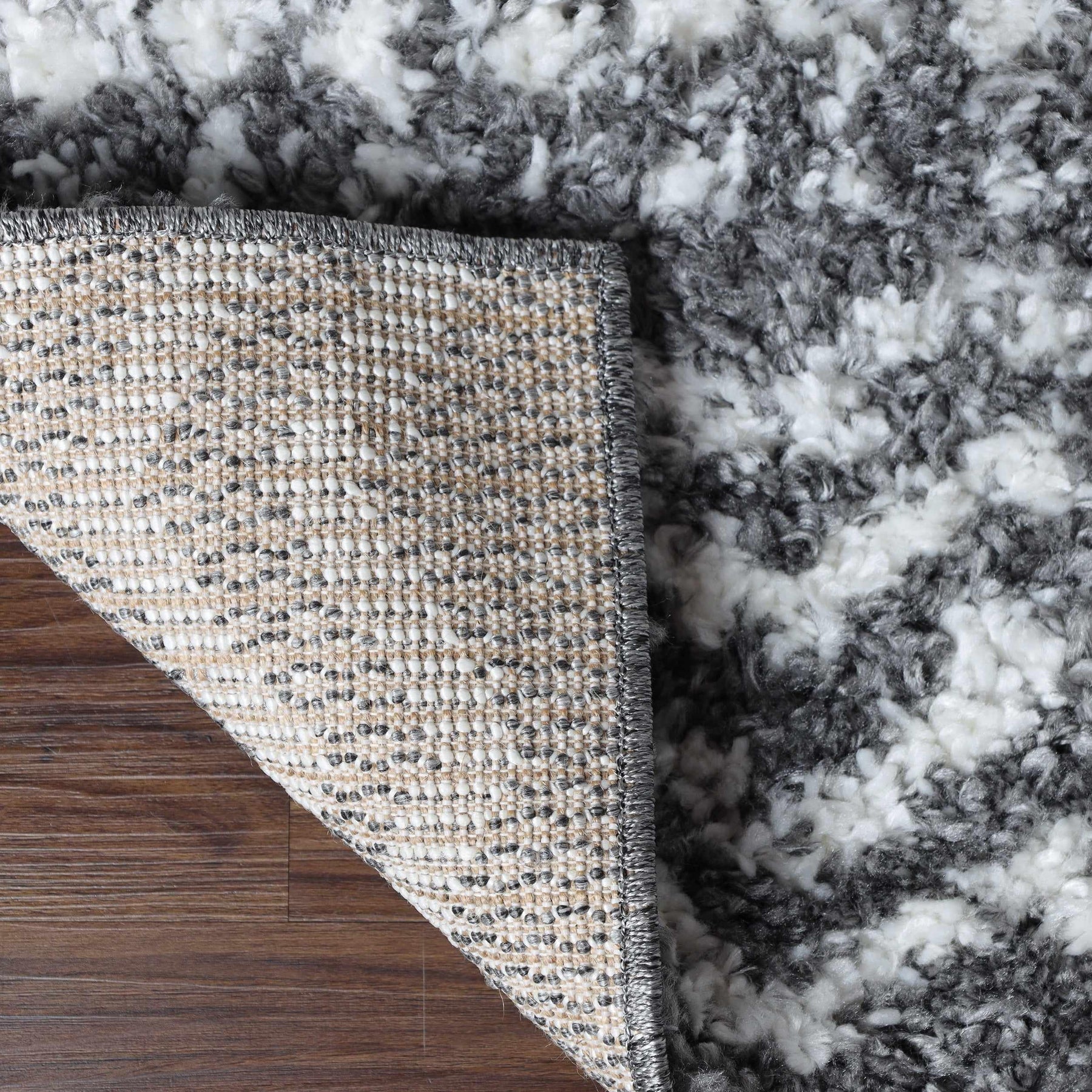 Jayce Boho Geometric Area Rug Indoor Plush Shag Rugs