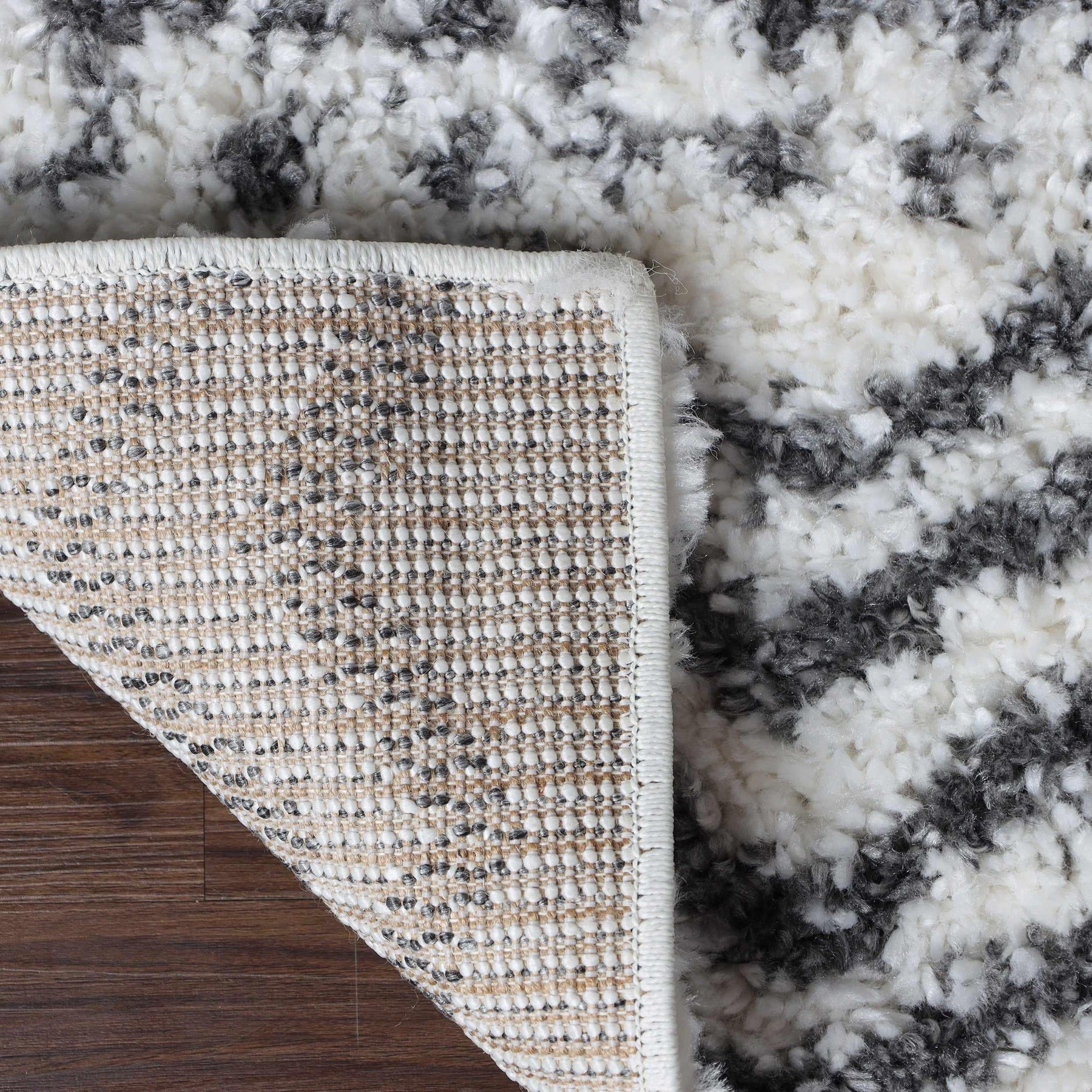 Jayce Boho Geometric Area Rug Indoor Plush Shag Rugs